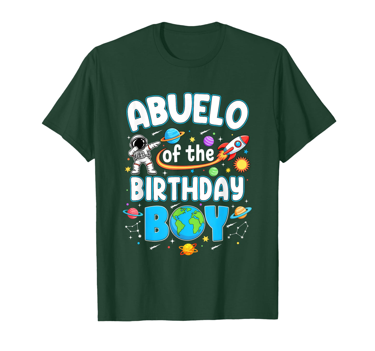 Abuelo Of The Birthday Boy Astronaut Family Space Planets T-Shirt