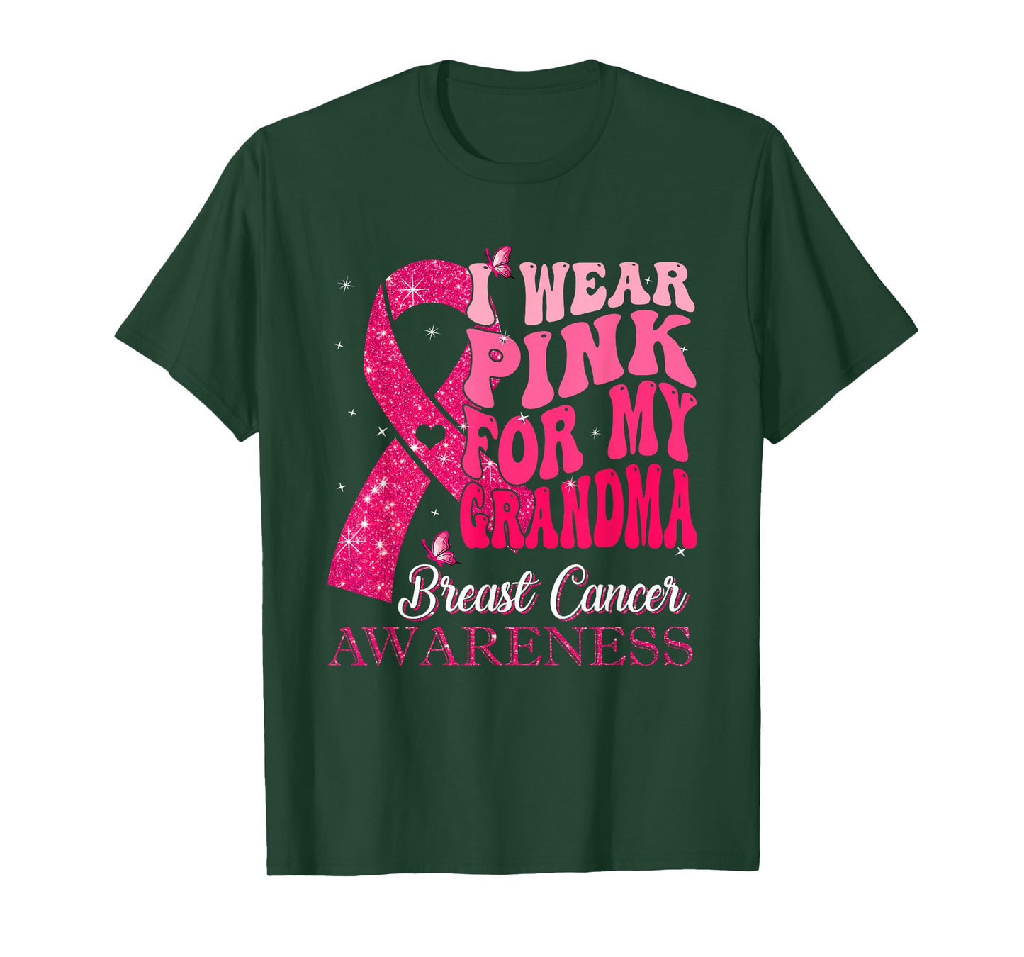 I Wear Pink for My Grandma Breast Cancer Support Squads T-Shirt