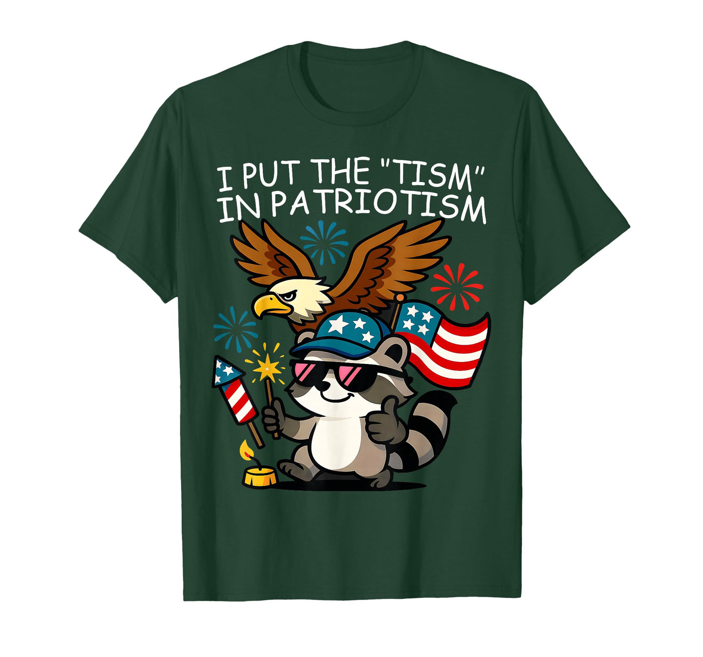 I Put The Tism in Patriotism Athletic Eagle T-Shirt