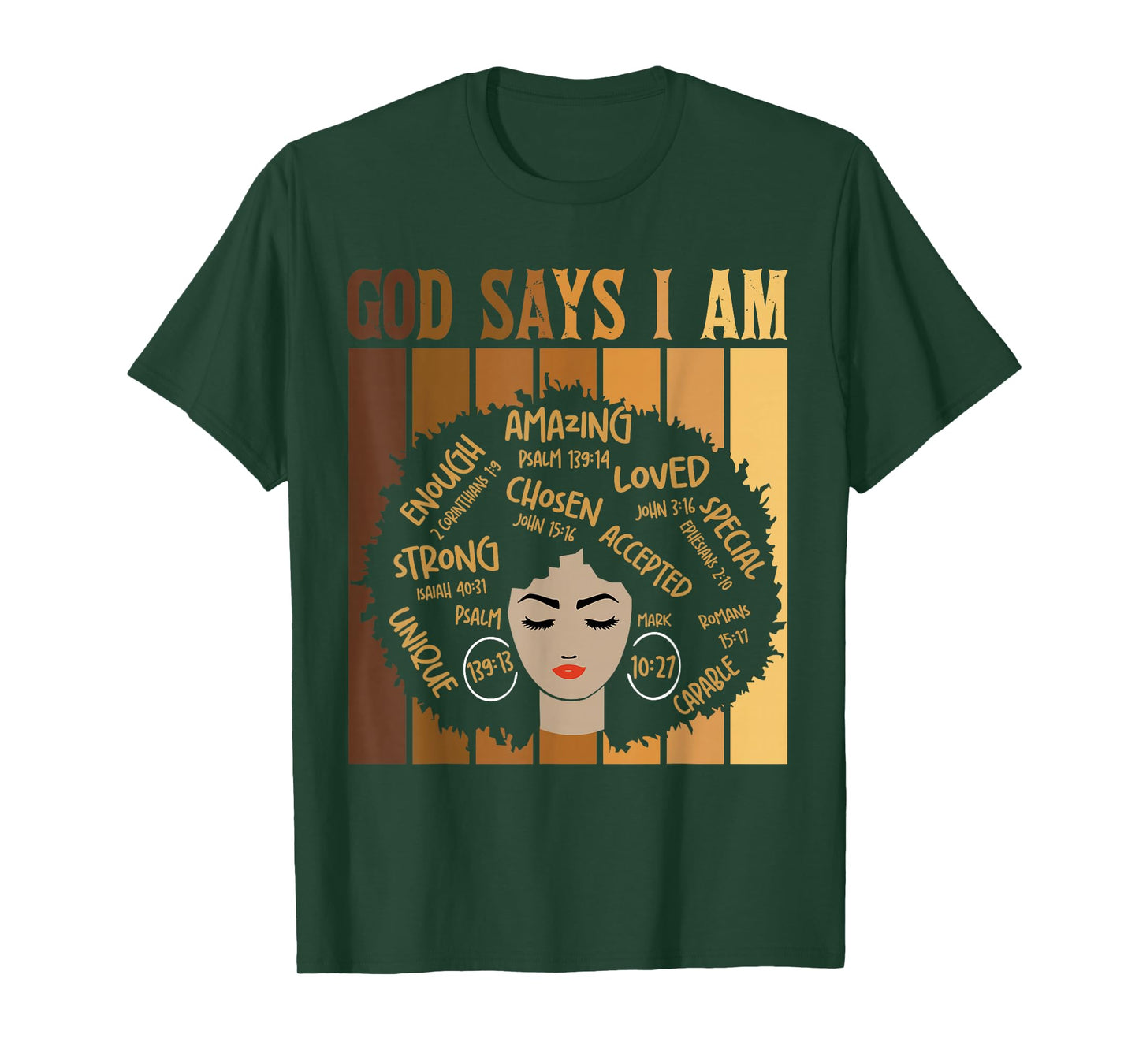 God Says I Am Melanin Skin Tone Black History Month Women T-Shirt
