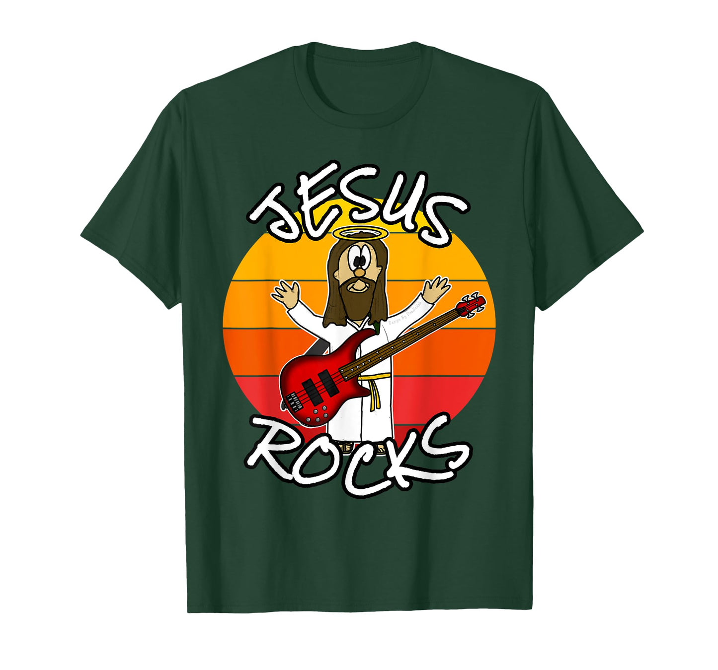 Jesus Rocks Bass Guitar, Church Bassist, Worship Musician T-Shirt