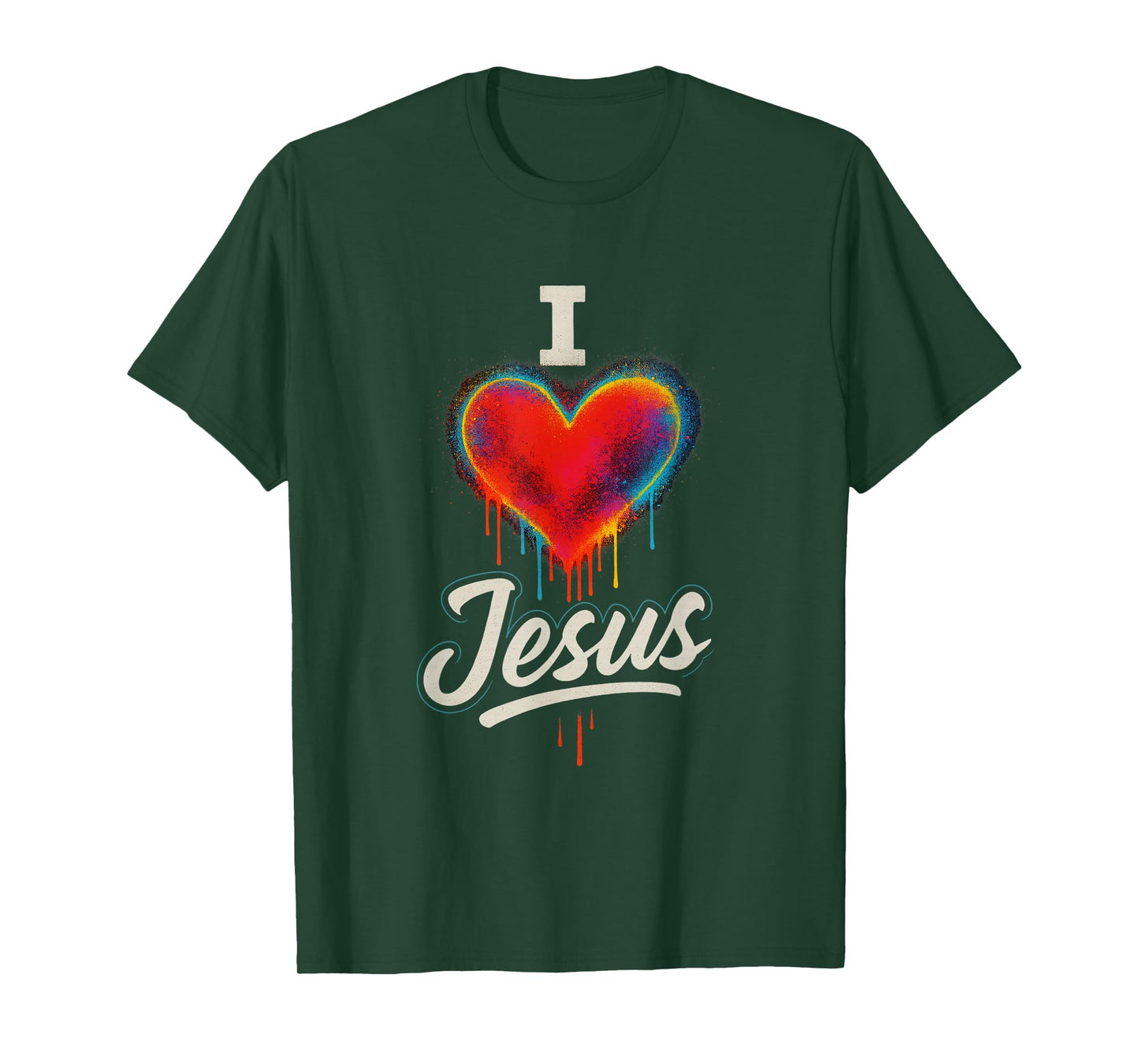 Graffiti Heart I Love Jesus Urban Christian Art T-Shirt