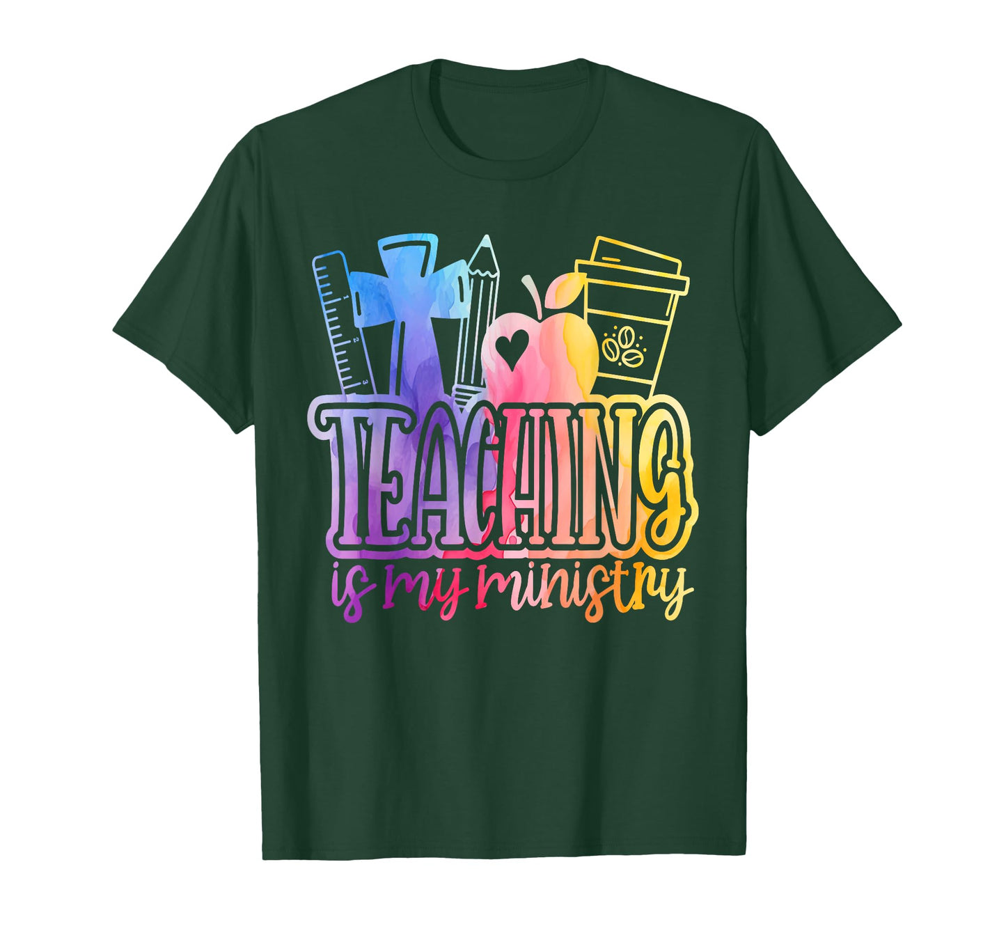 Teaching is My Ministry Flower Jesus Christian Teacher T-Shirt