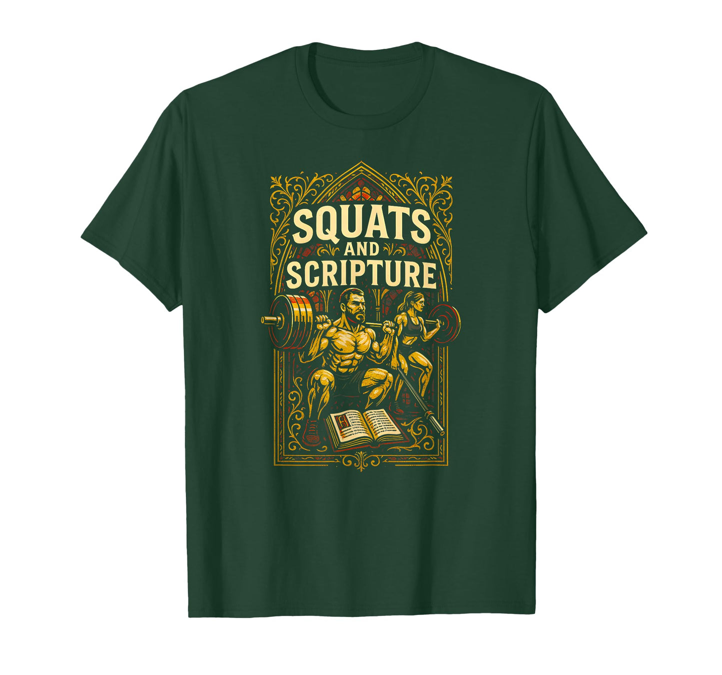 Faith Fitness Squats and Scripture Cool Womens Christian T-Shirt