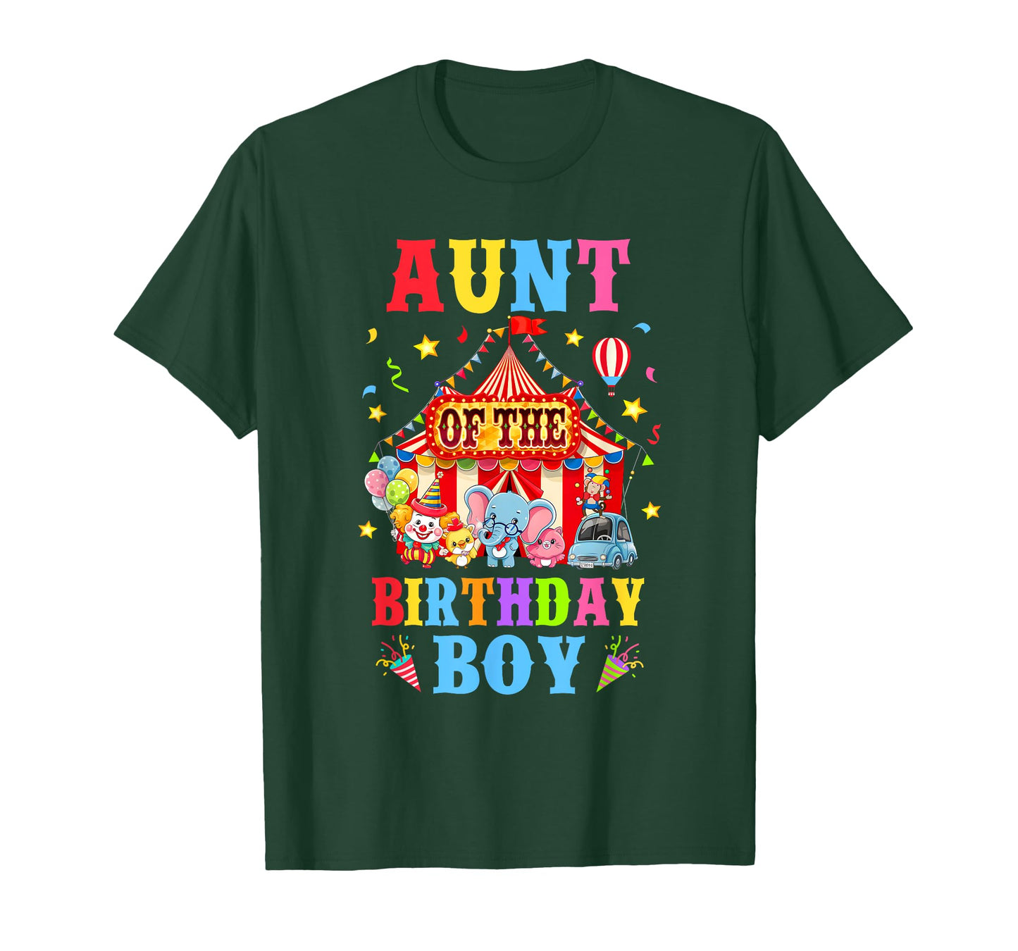 Aunt Of The Birthday For Boy Circus Carnival Theme Party T-Shirt