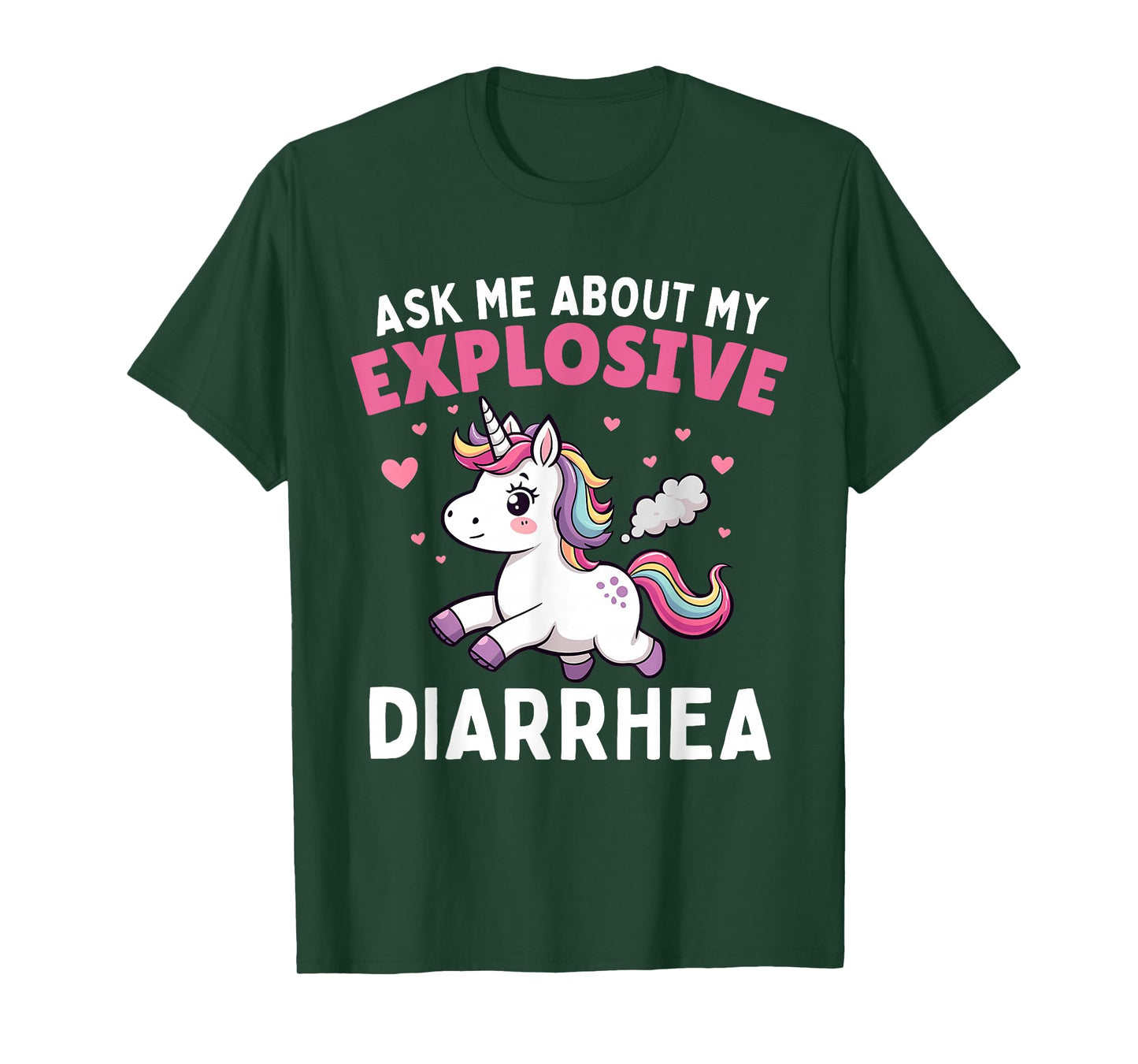 Ask Me About My Explosive Diarrhea Funny Poop Meme Unicorn T-Shirt
