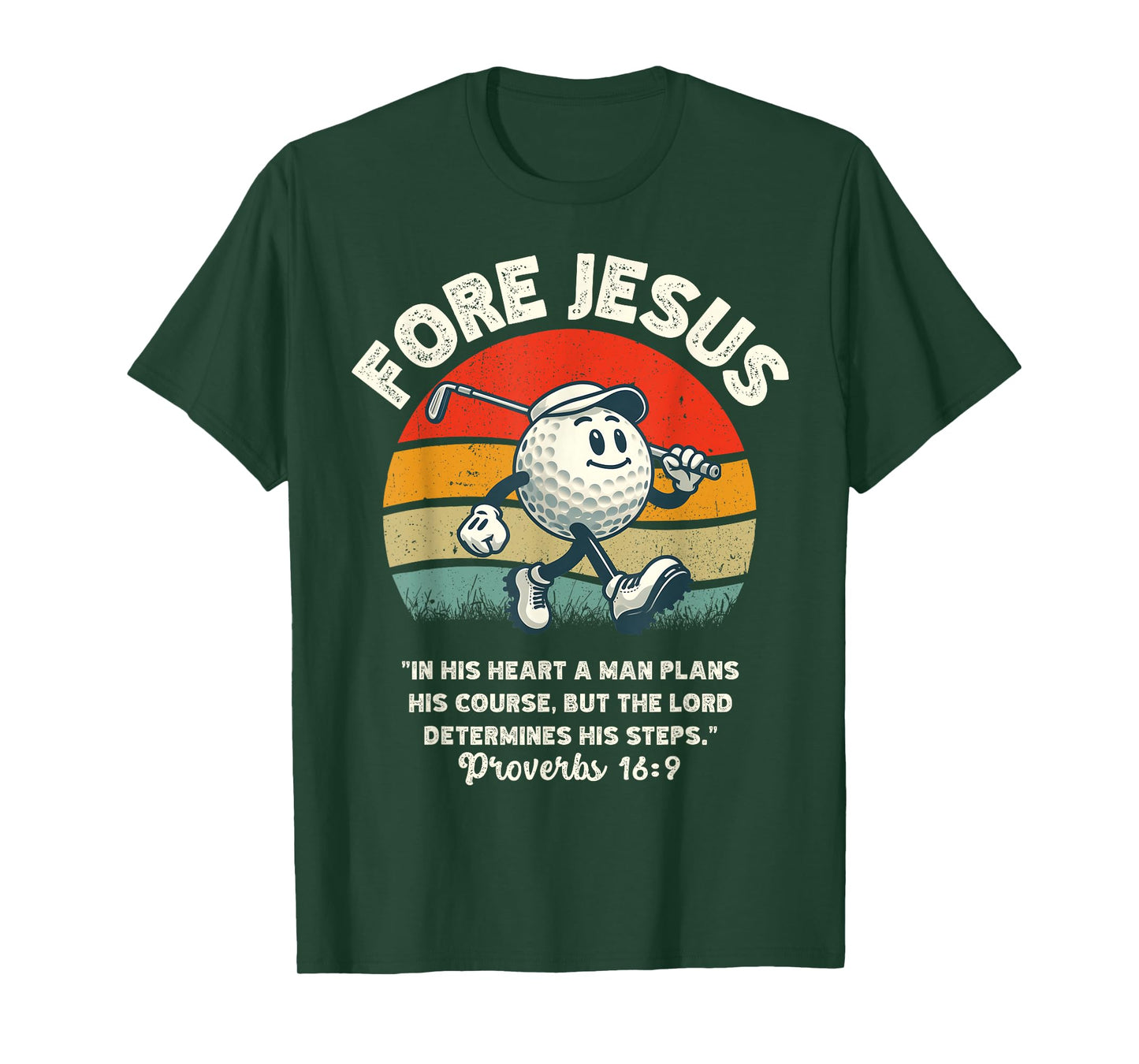 FORE Jesus Christian Golf Retro 70s Religious Golfing Men's T-Shirt