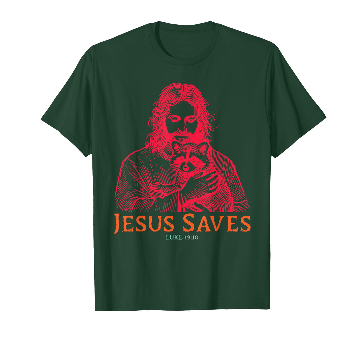 Je-sus Saves Luke 19:10 Christian Design T-Shirt