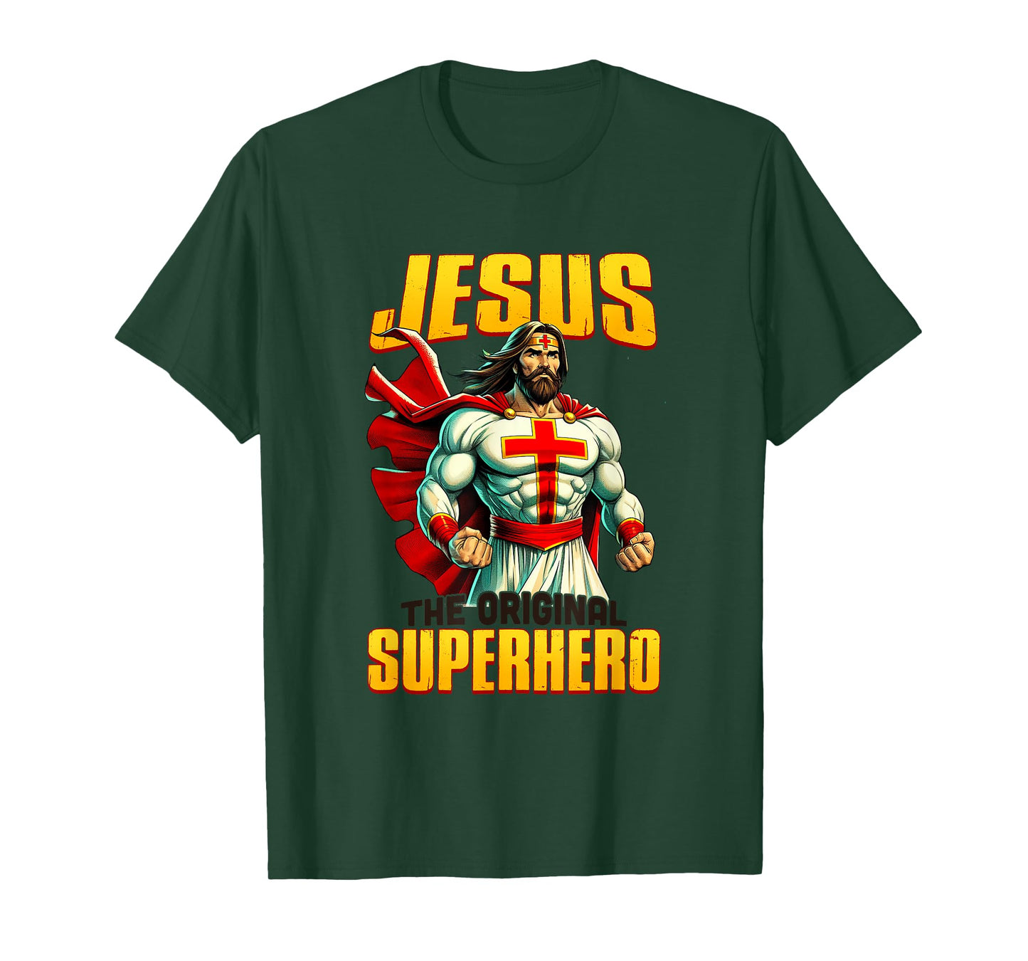 Jesus Original Superhero Comic Style Funny Christian Comic T-Shirt