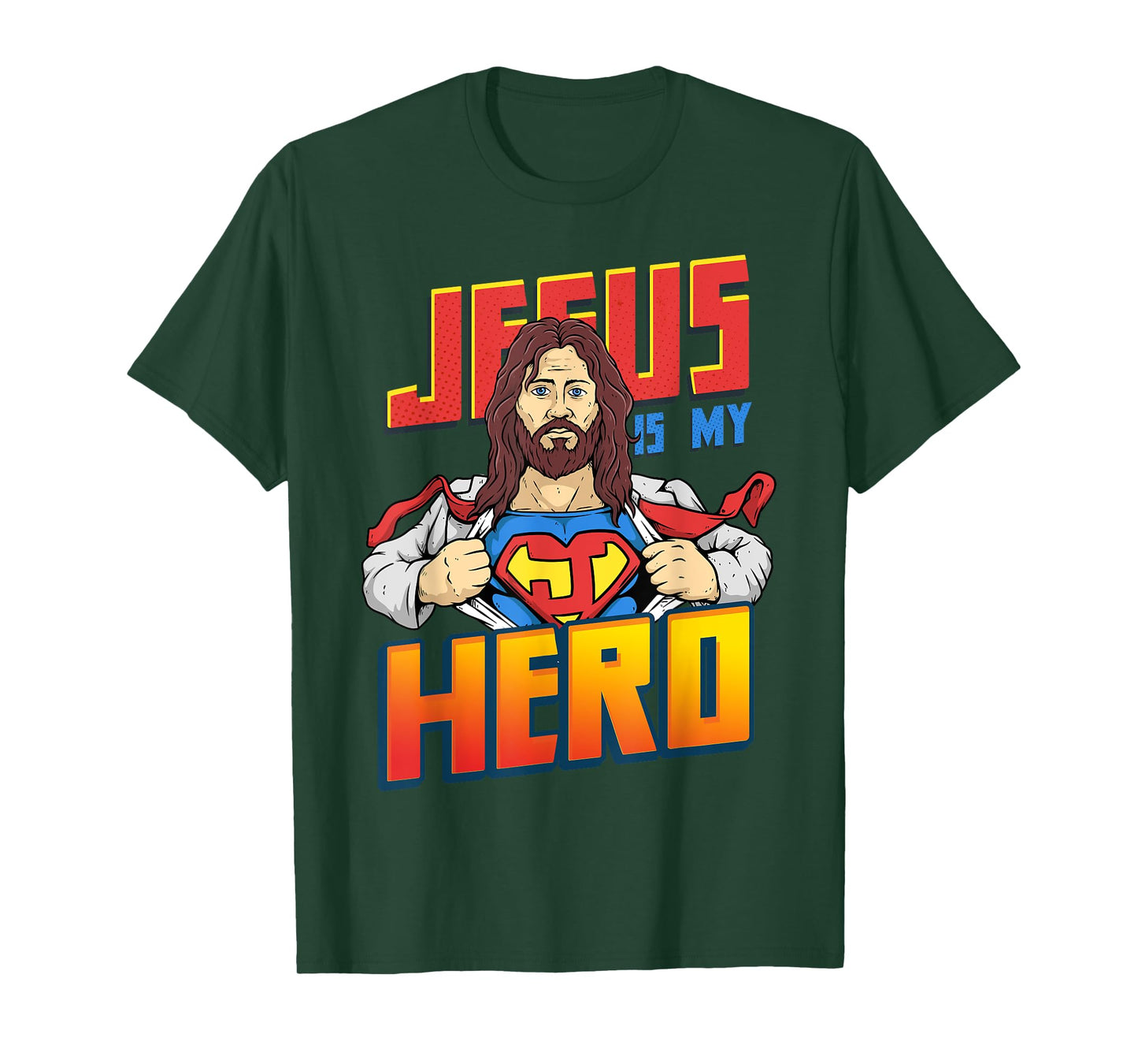 Jesus Is My Superhero Shirt Religious Christian Catholic T-Shirt