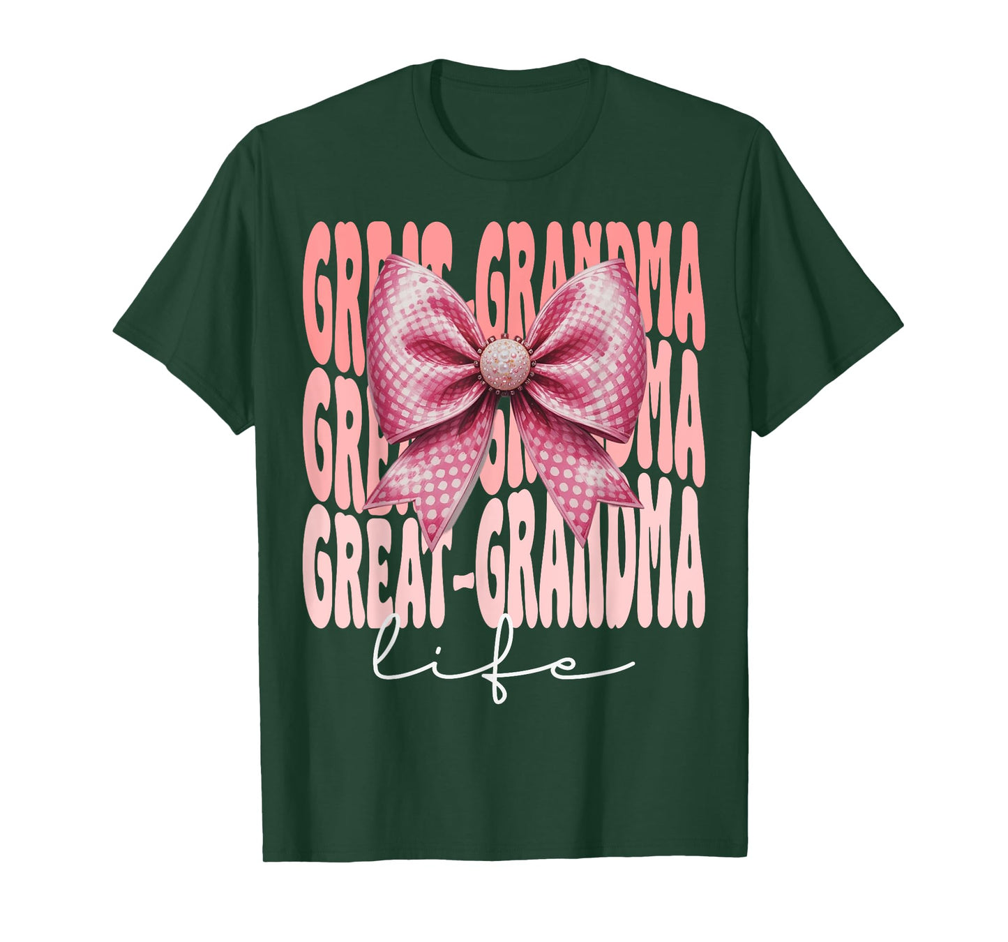 Great-Grandma Coquette Bow Pink Cute Grandma Mother's Day T-Shirt