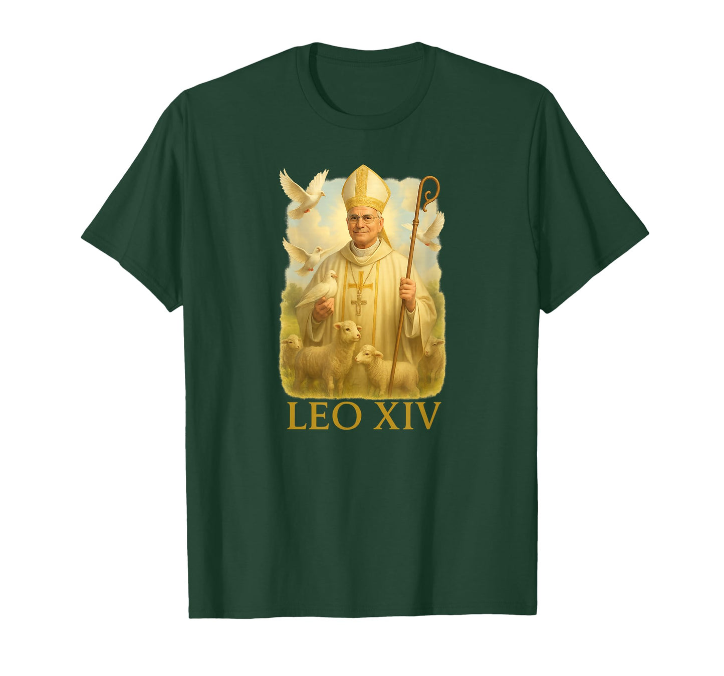 Pope Leo XIV / Doves - Christian Catholic Faith Inspired T-Shirt