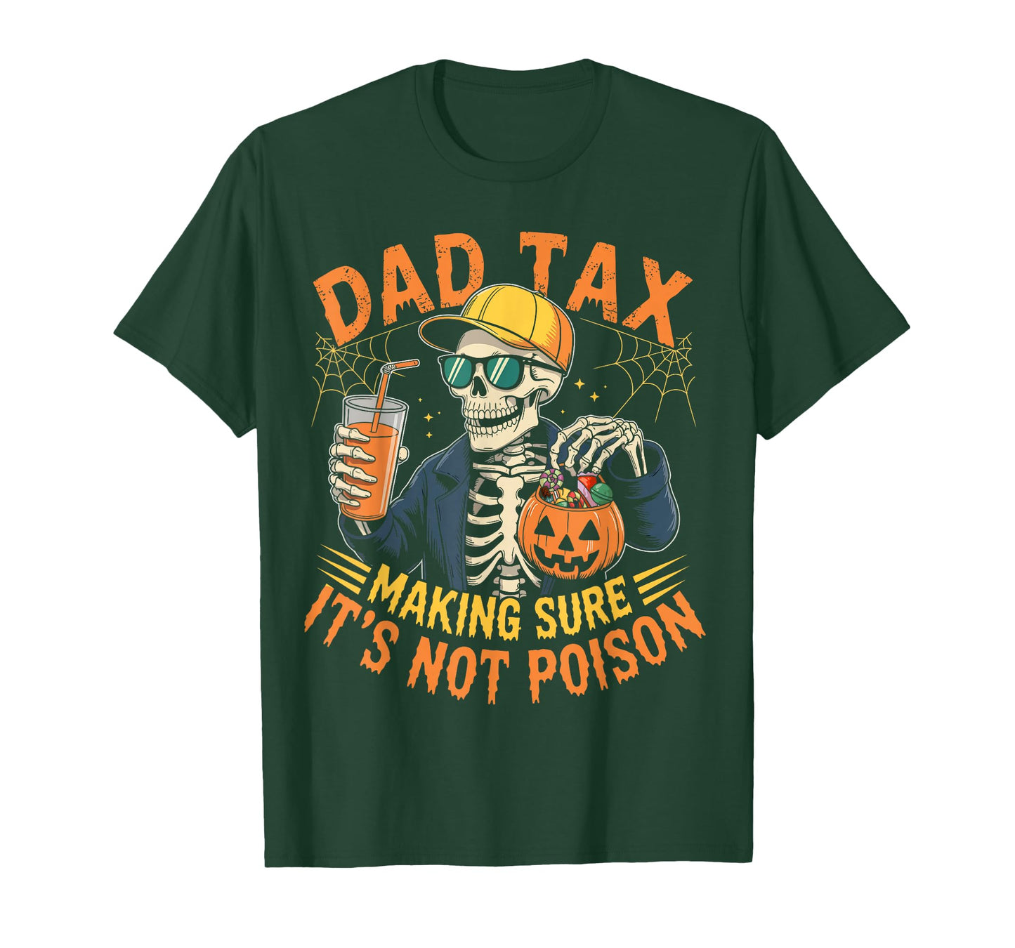 Dad Tax Halloween Pumpkin Candy Funny Skull Men Dad Joke T-Shirt