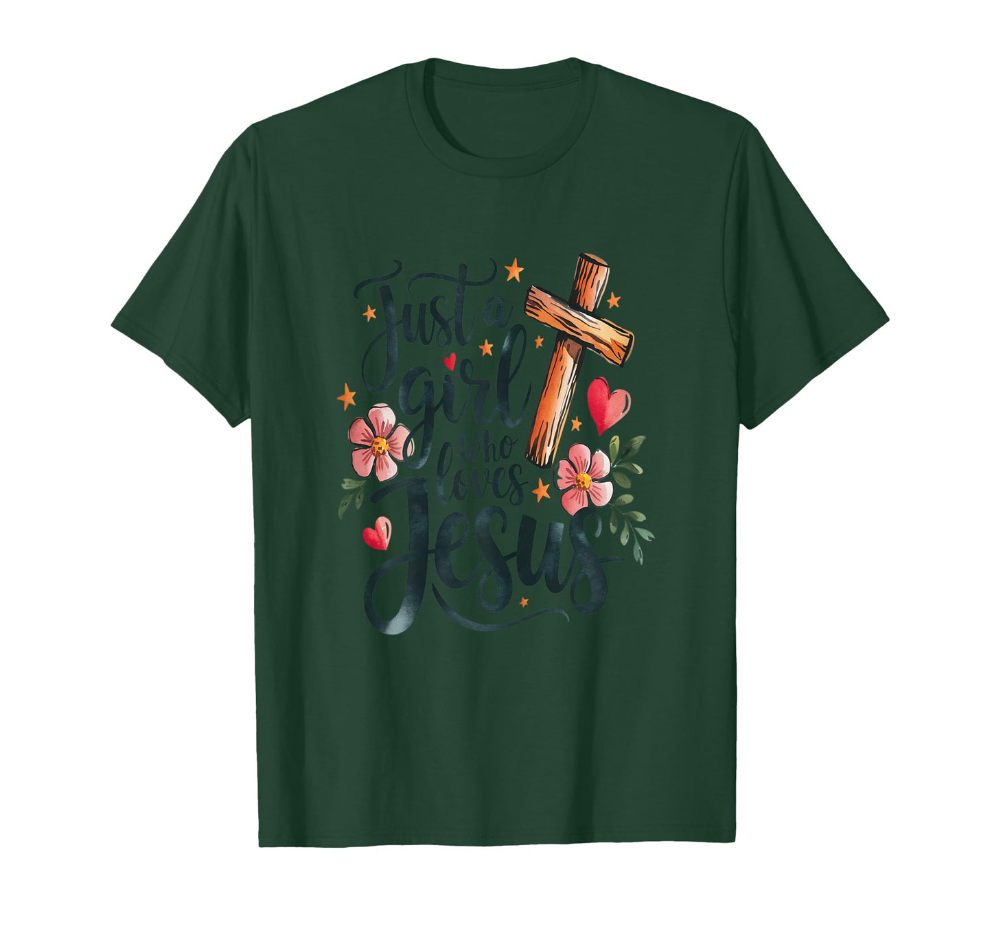 Girls Kids Jesus Faith Cross Christian Christianity Christ T-Shirt