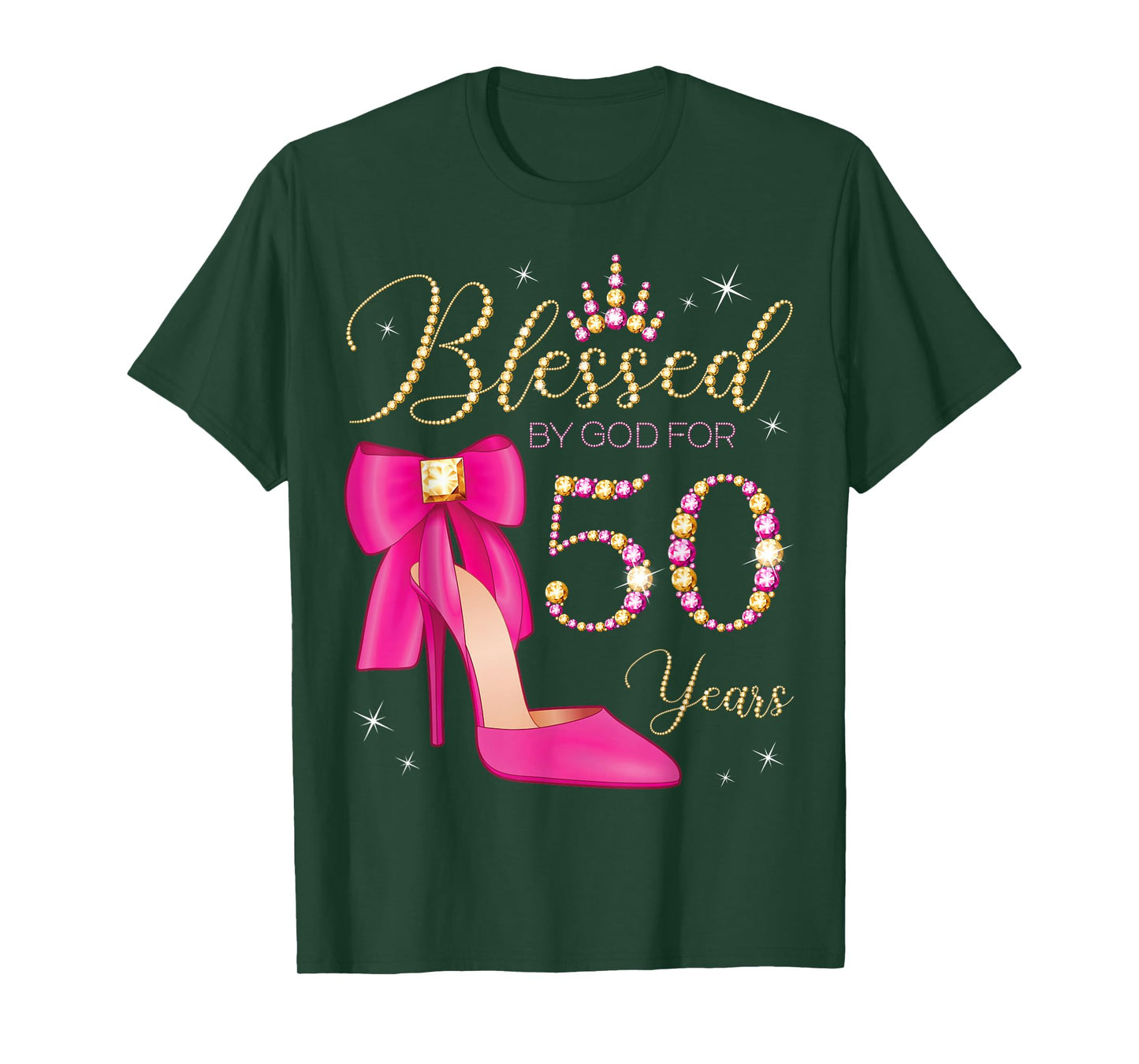 Blessed By God For 50 Years Old 50th Birthday Party Queen T-Shirt
