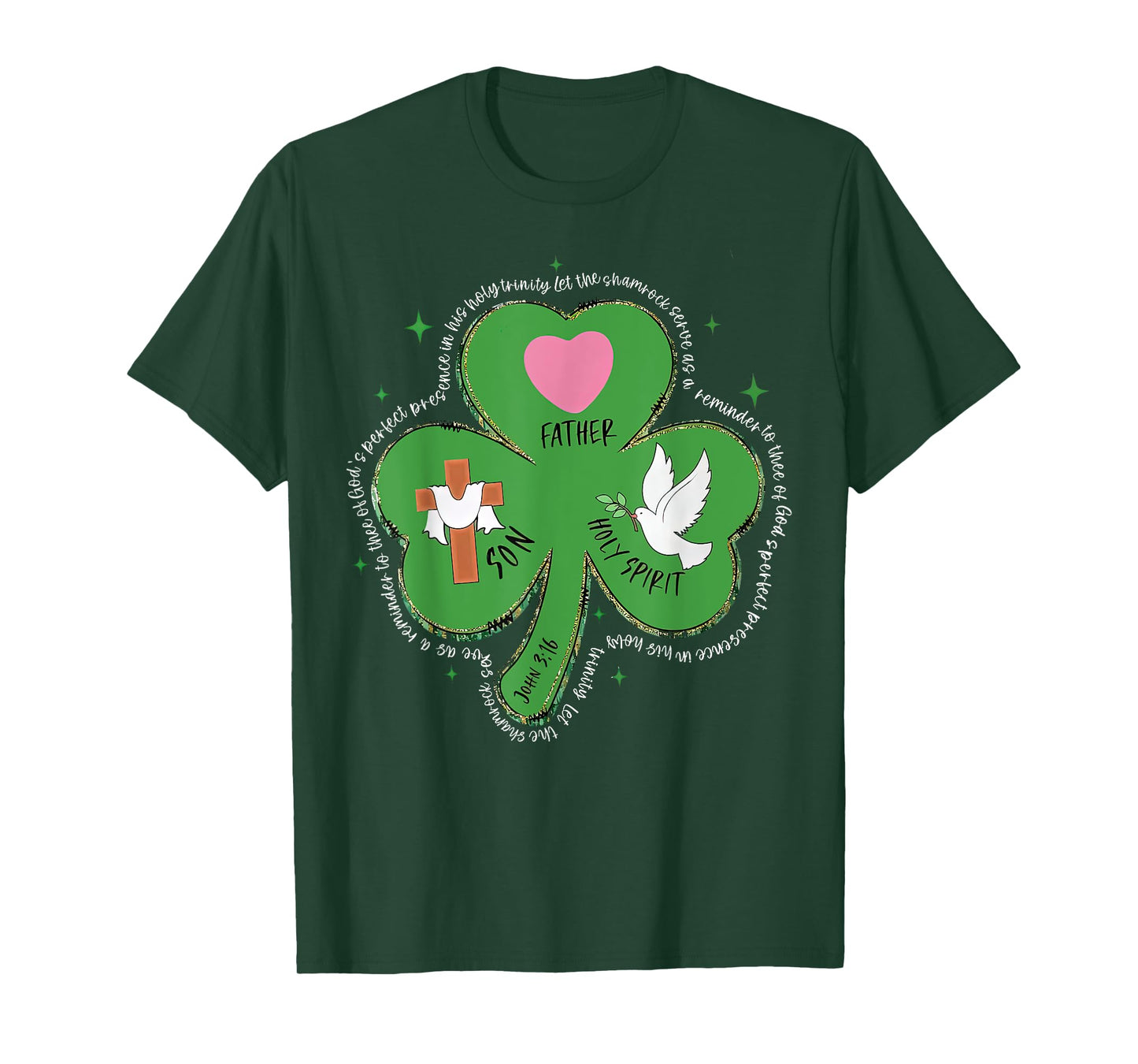 Shamrock Holy Trinity Father Son Holy Spirit Patrick Outfit T-Shirt