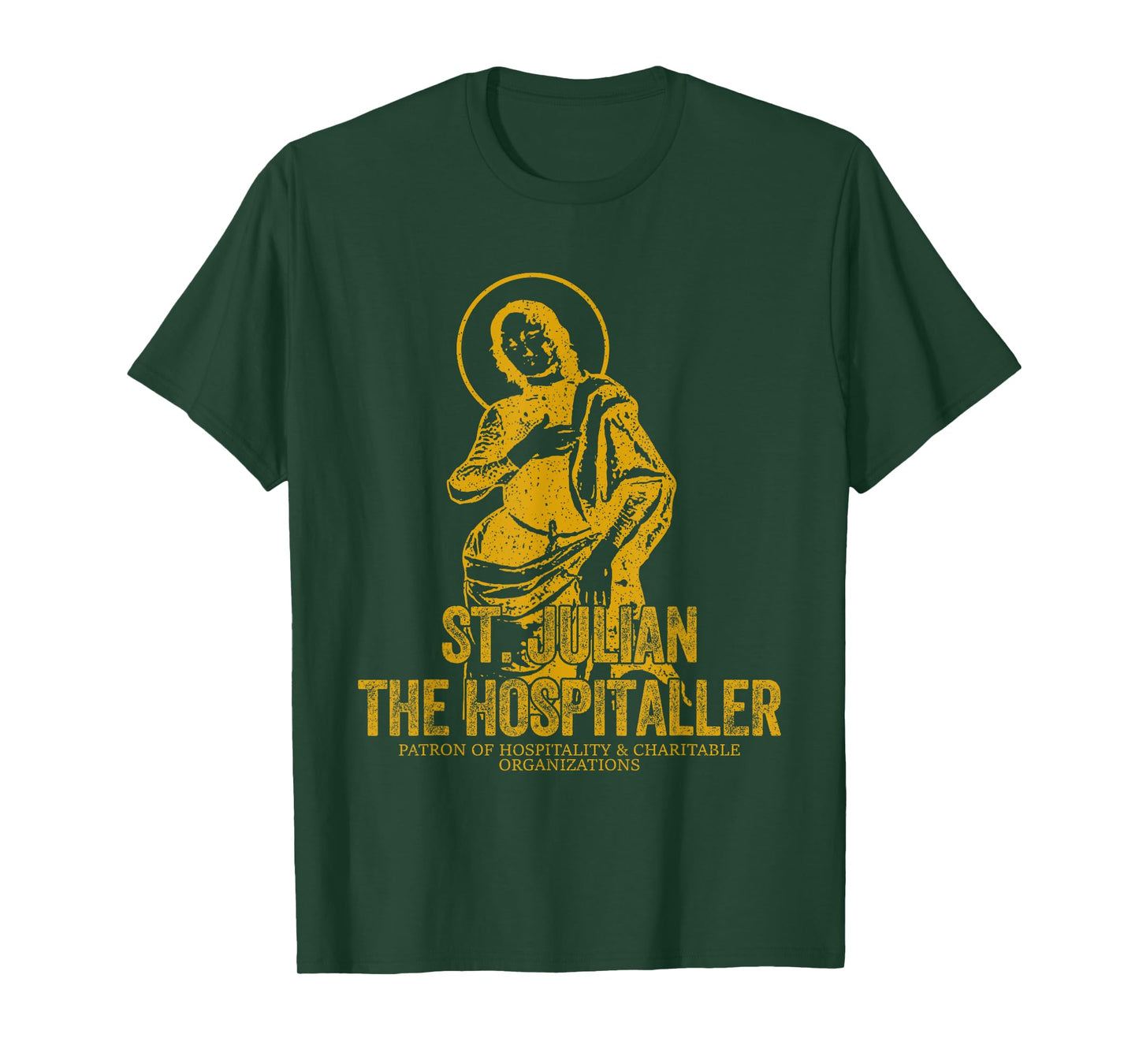 Catholicism Gold St. Julian The Hospitaller Christian Saint T-Shirt