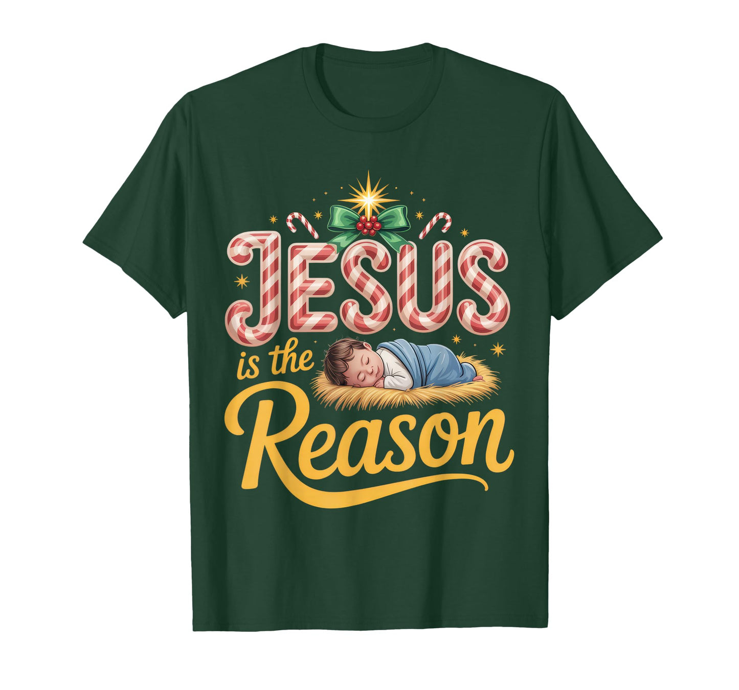 Jesus is The Reason Christmas Faithful Holidays Christian T-Shirt