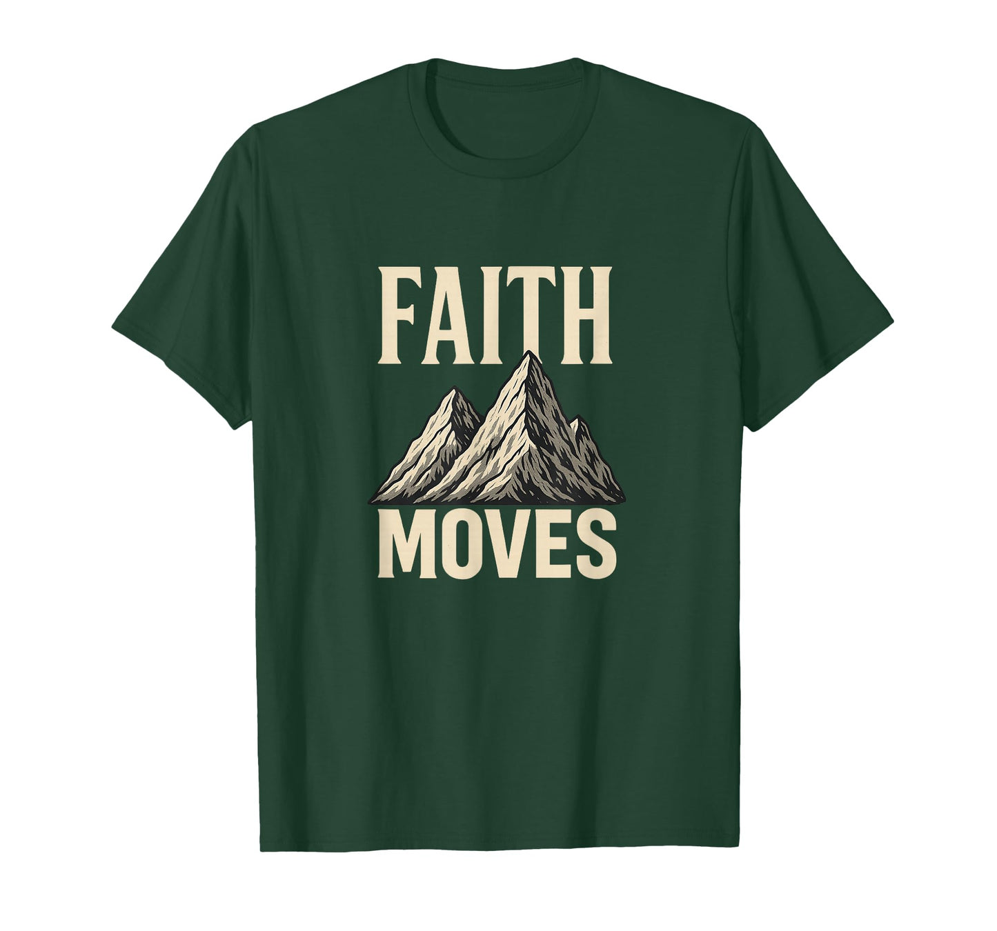 Faith Moves Mountains Bold Christian Matthew 17:20 T-Shirt