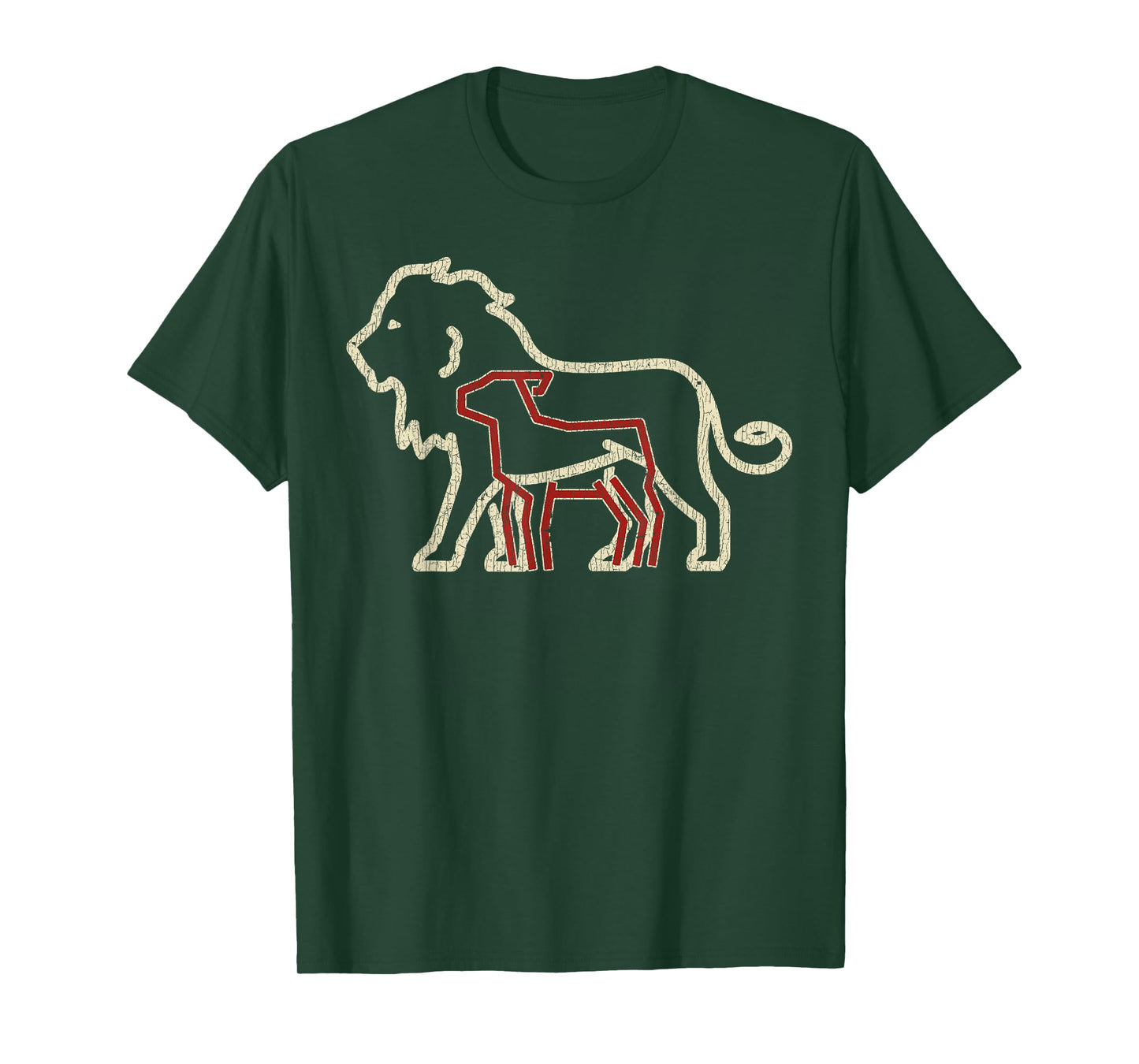Vintage The Lion And The Lamb Minimalist Jesus Christ T-Shirt