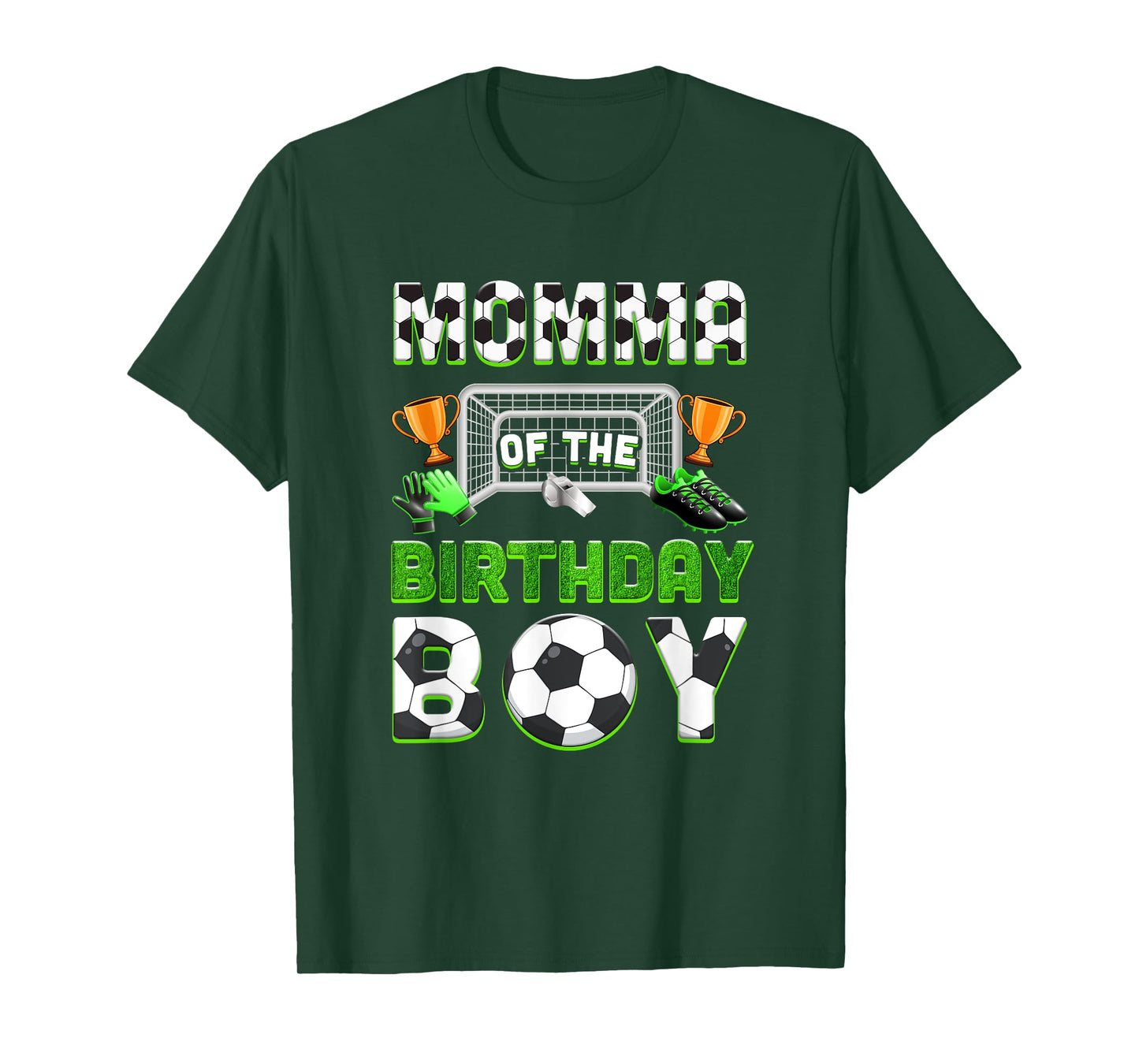 Momma Of The Birthday Boy Soccer Family Matching Party T-Shirt