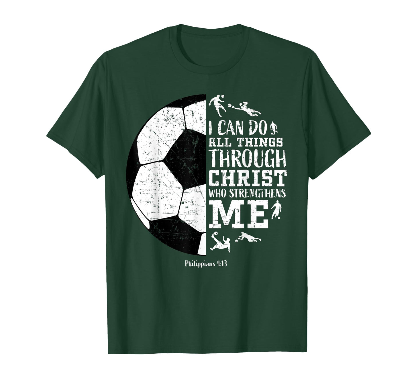 Philippians 4:13 Soccer Clothes Kids Christian Bible Verse T-Shirt