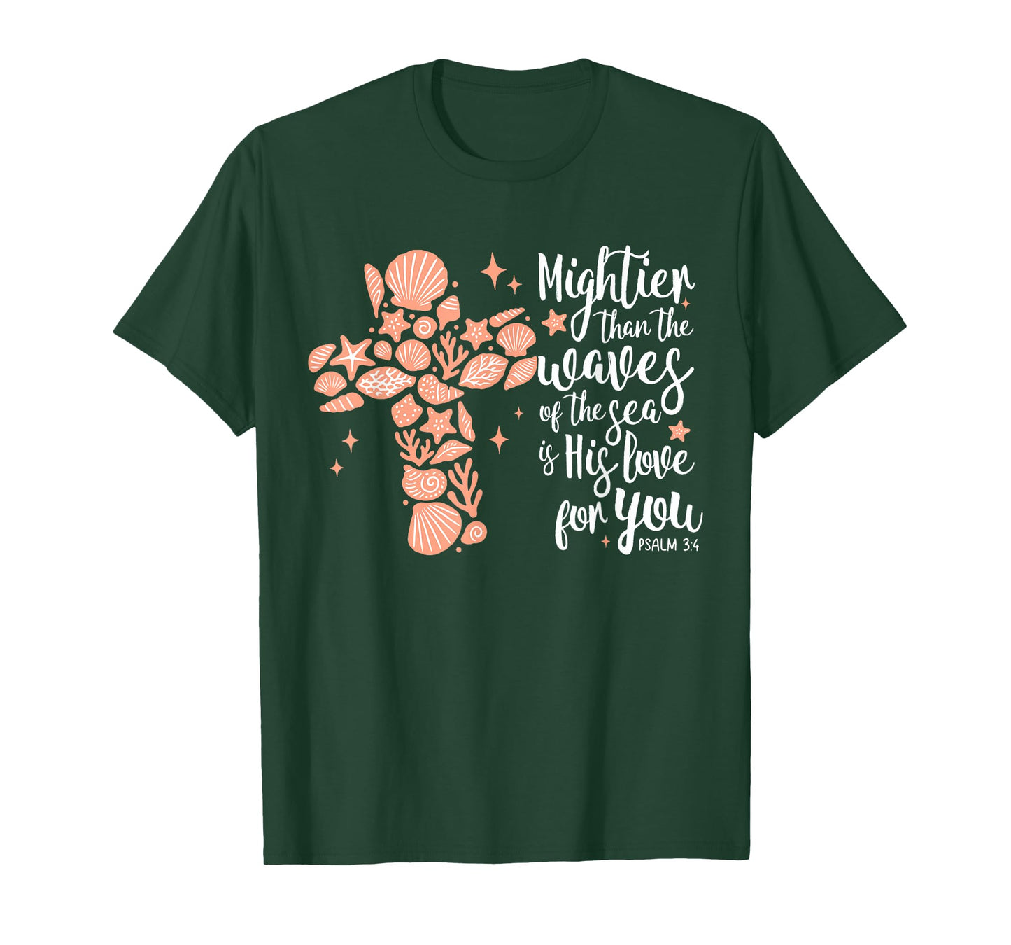 Mightier Than Waves Christian Bible Verse Tee T-Shirt