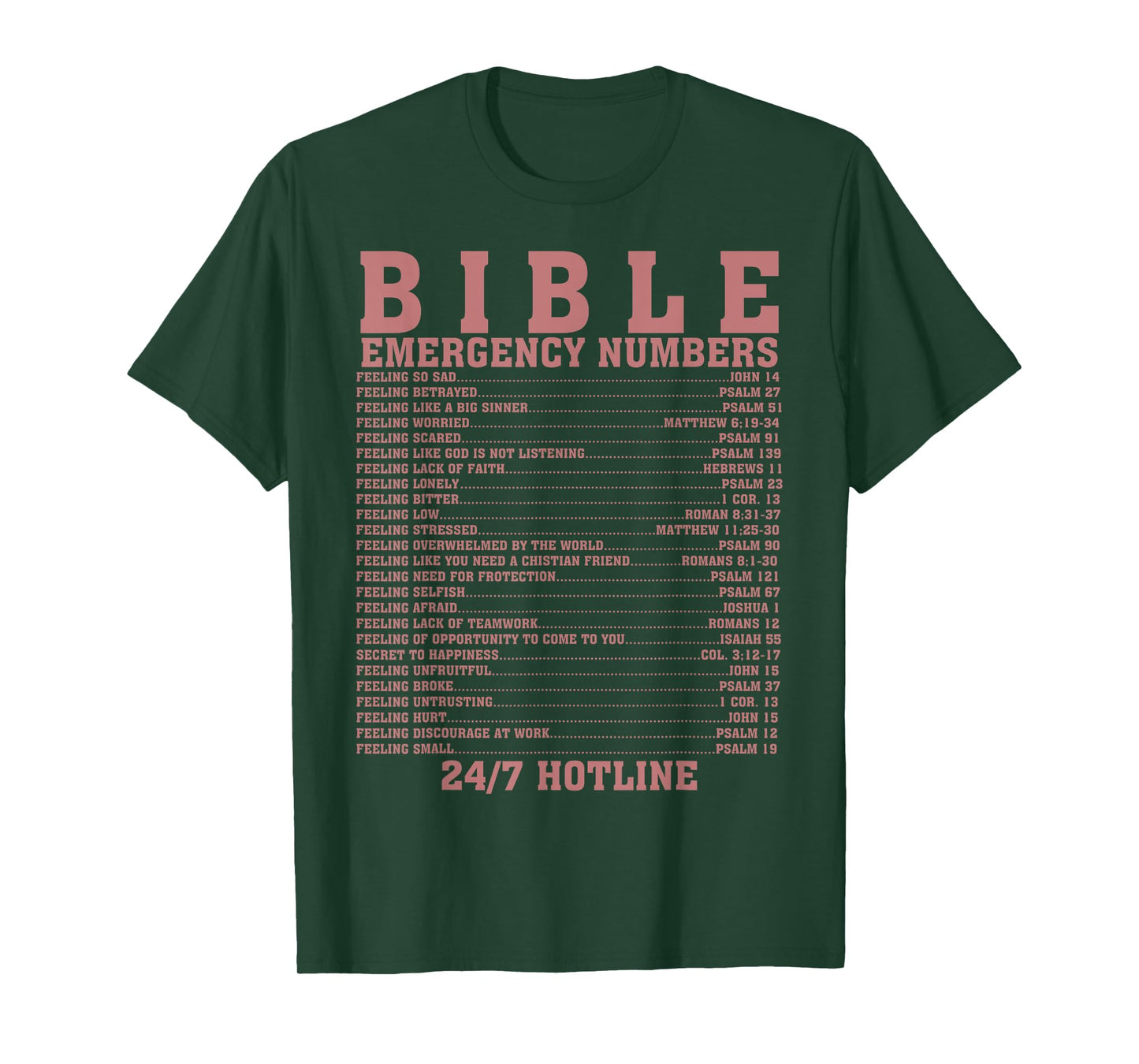Funny Bible Emergency Numbers Gift Men Women Cool Christian T-Shirt