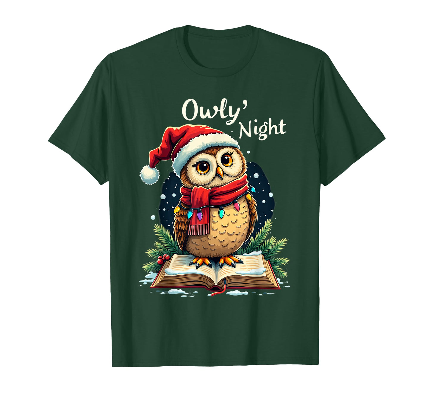 Owly Night Christmas Owl Snowflakes Bible Christian Religion T-Shirt