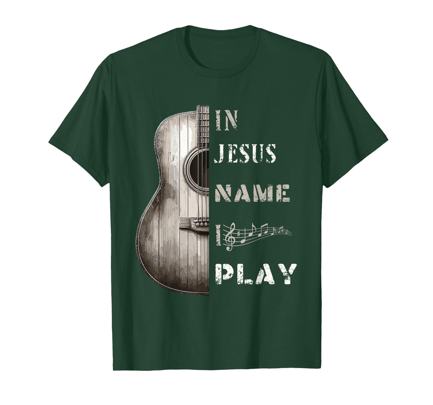 In Jesus Name I Play Guitar T-shirt Guitar Lover Gift Tee T-Shirt