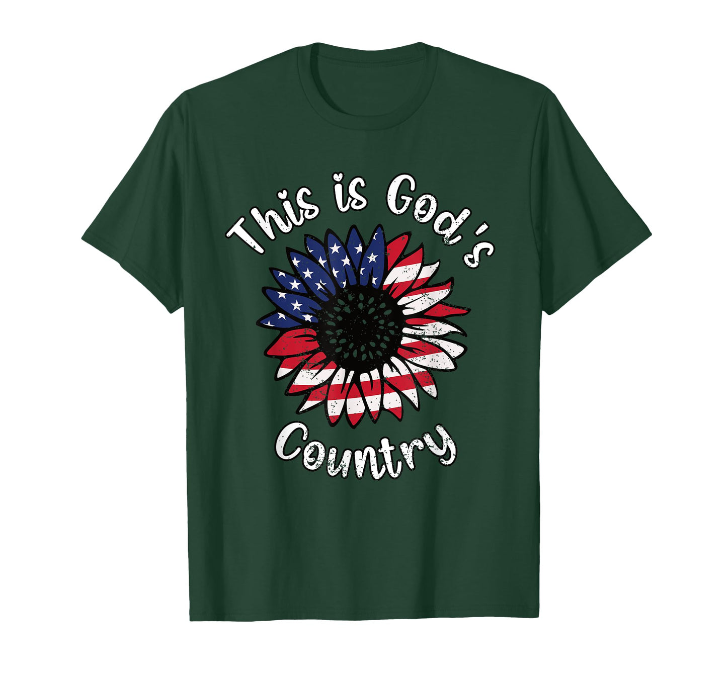 This Is God's USA Country Patriotic Christian Love Sunflower Women Girls Kids Men T-Shirt