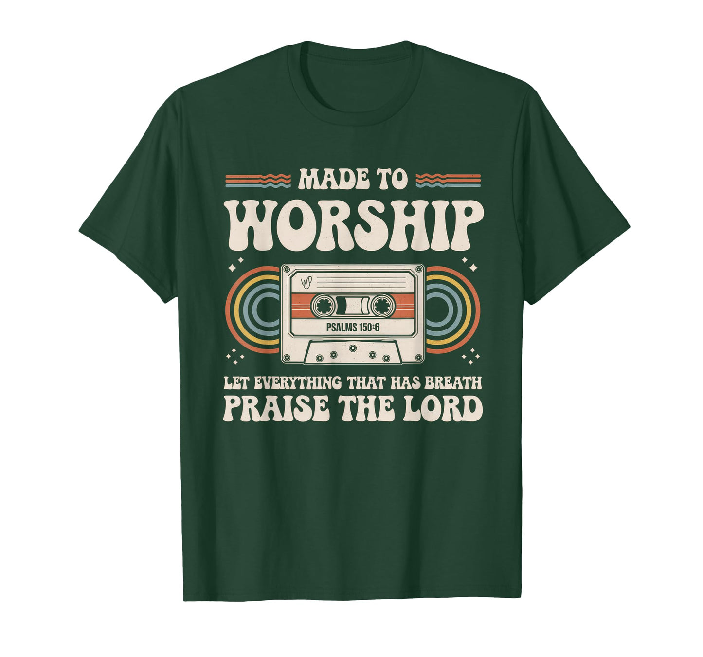Worship Tshirt Christian Music Retro Cassette Psalms 150:6 T-Shirt