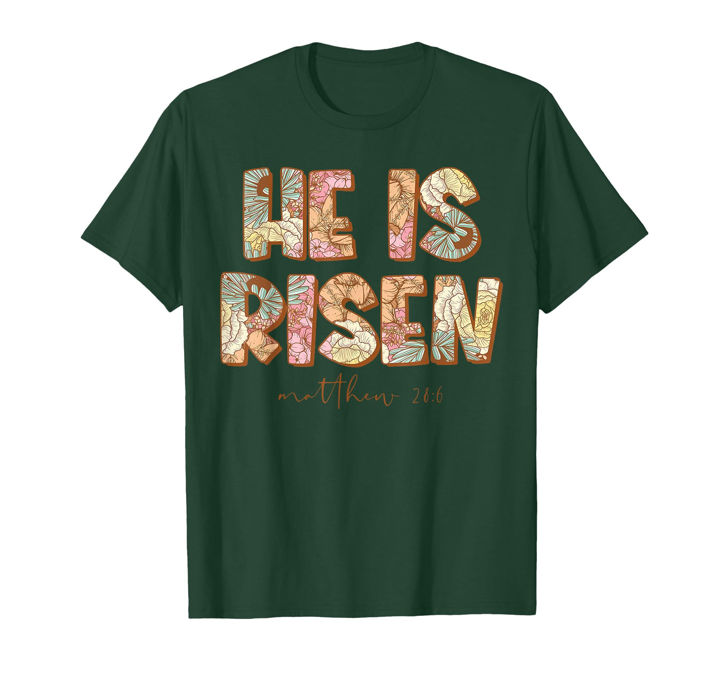 He is Risen Christian Easter Bible Floral Religious T-Shirt