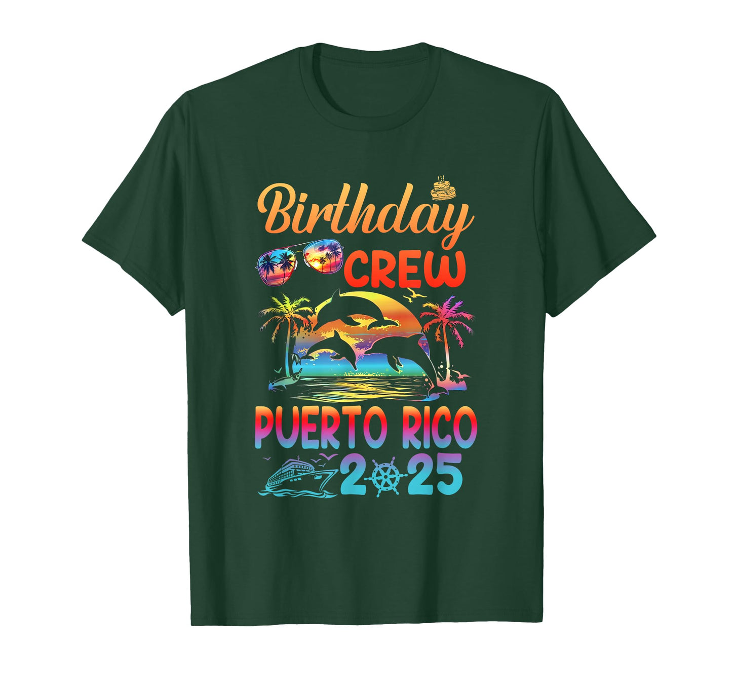 Puerto Rico Birthday Trip Summer Vacation 2025 Matching Group Unisex-Adults T-Shirt - Black, Small