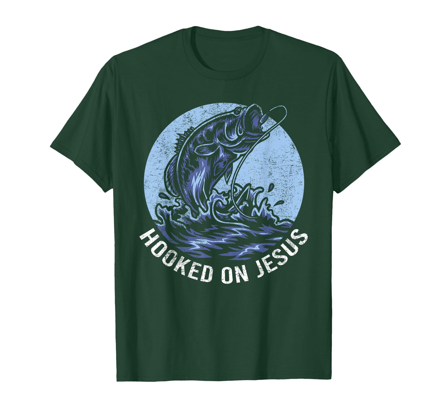 Hooked on Jesus Christian Fishing Faith Gift T-Shirt