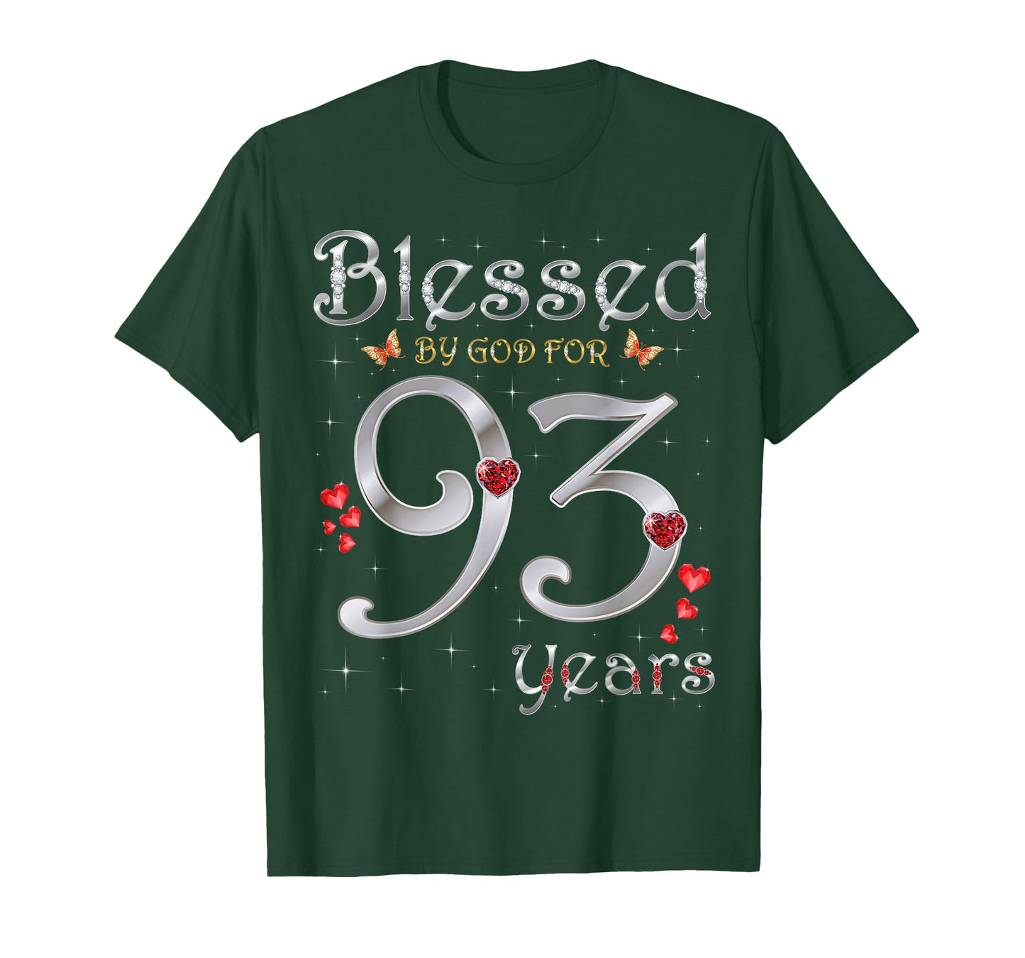 Blessed By God For 93 Years Old 93rd Birthday Party Queen T-Shirt