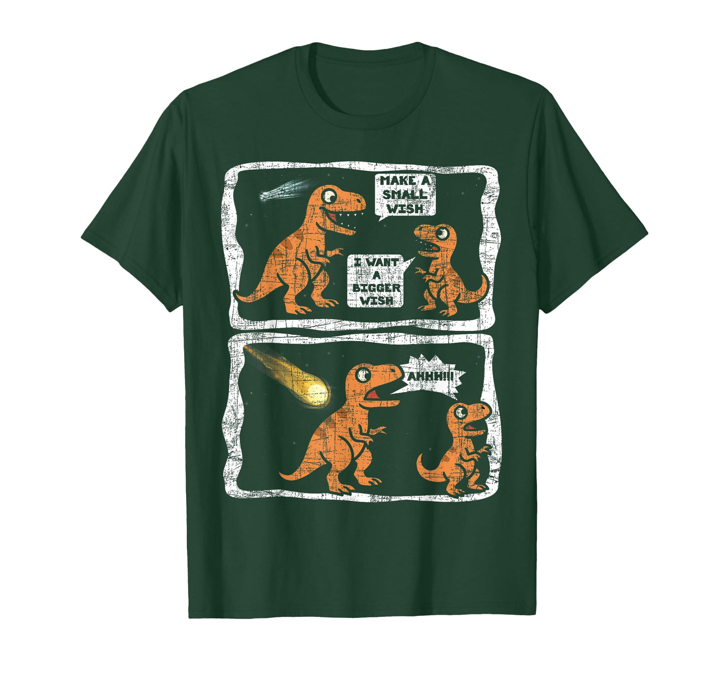 Make a Small Wish Dinosaur Dad and Son Funny Dinosaur T-Shirt