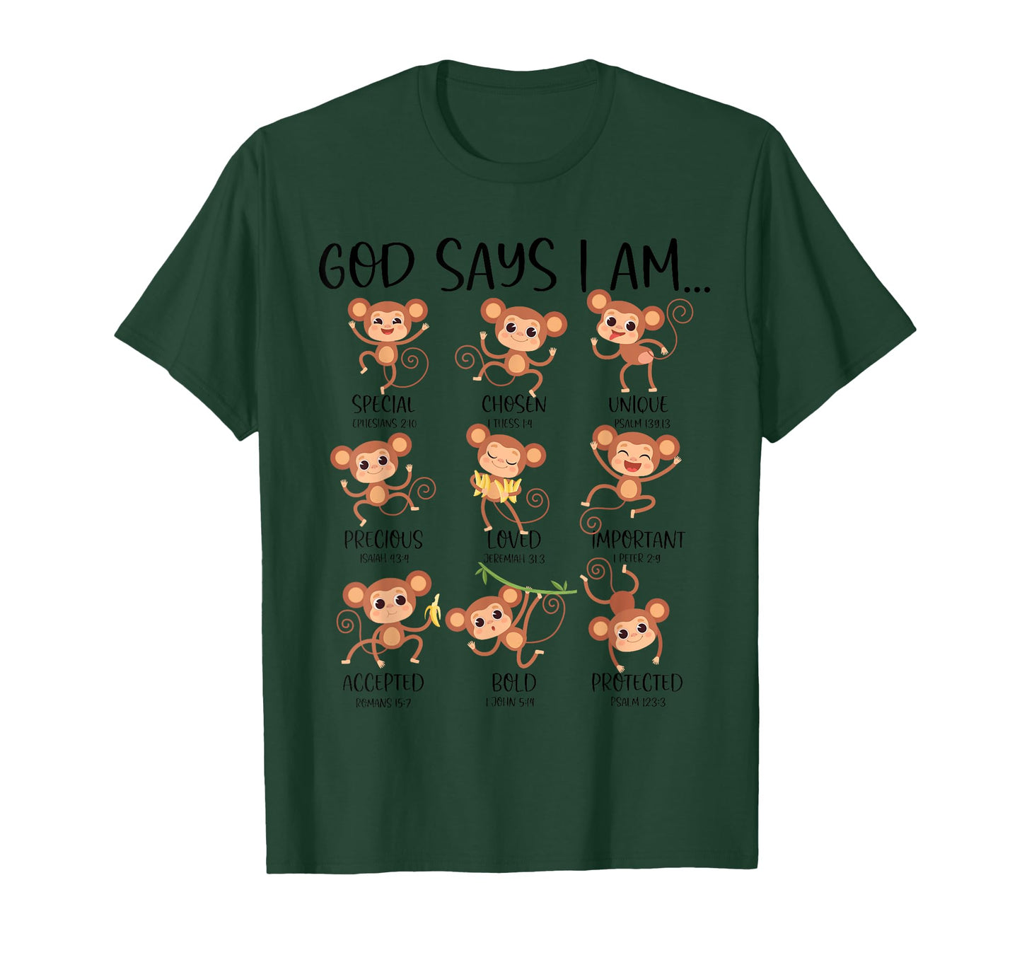 God Say I Am Love Monkeys Cute Bible Quotes Cute Monkey Love T-Shirt