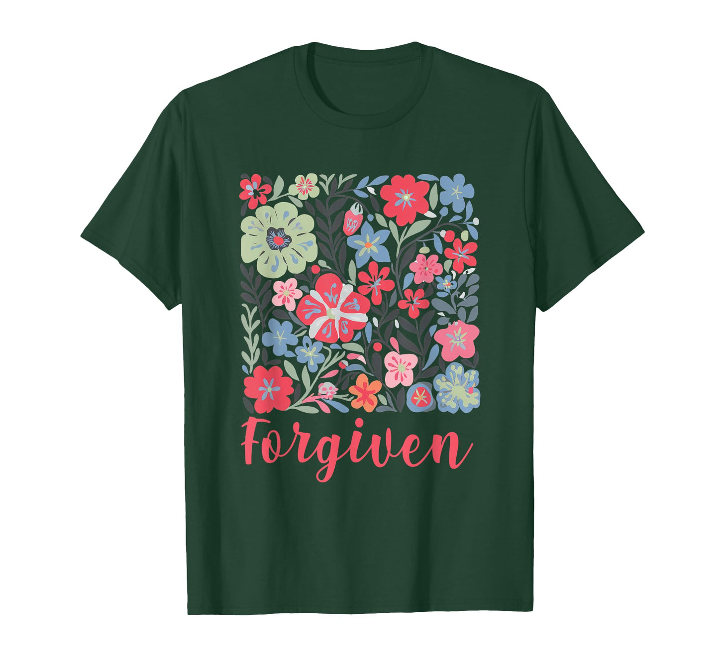 Forgiven Boho Floral Christian Inspirational Religious T-Shirt