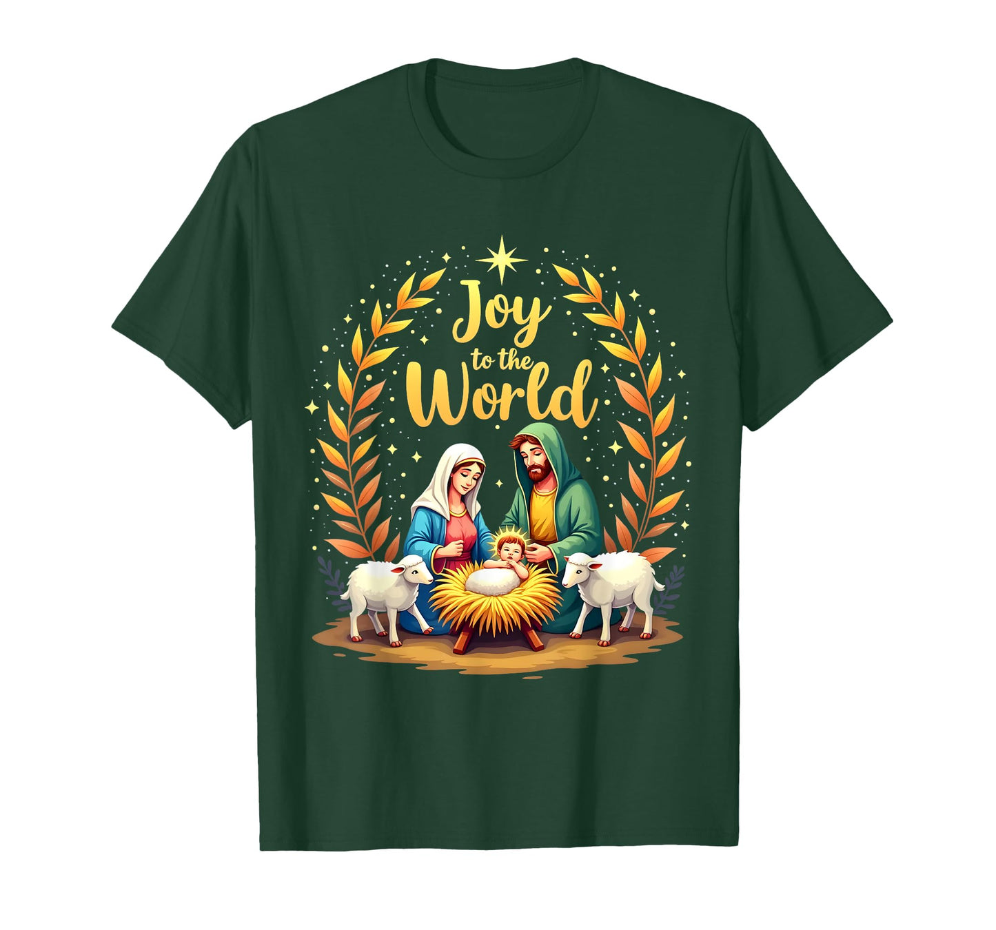 Joy To The World Christmas Nativity Christian Birth Of Jesus T-Shirt