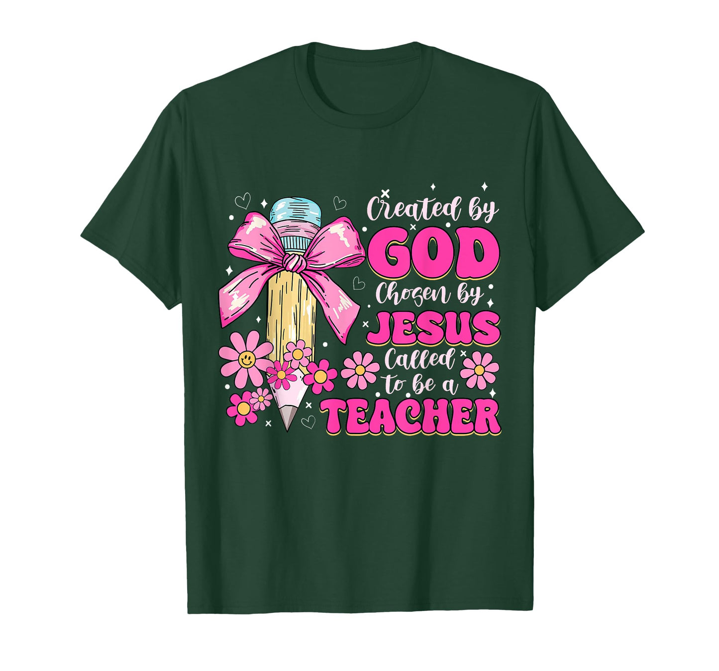 Created By God Called To Teacher - Jesus Christian Teacher T-Shirt