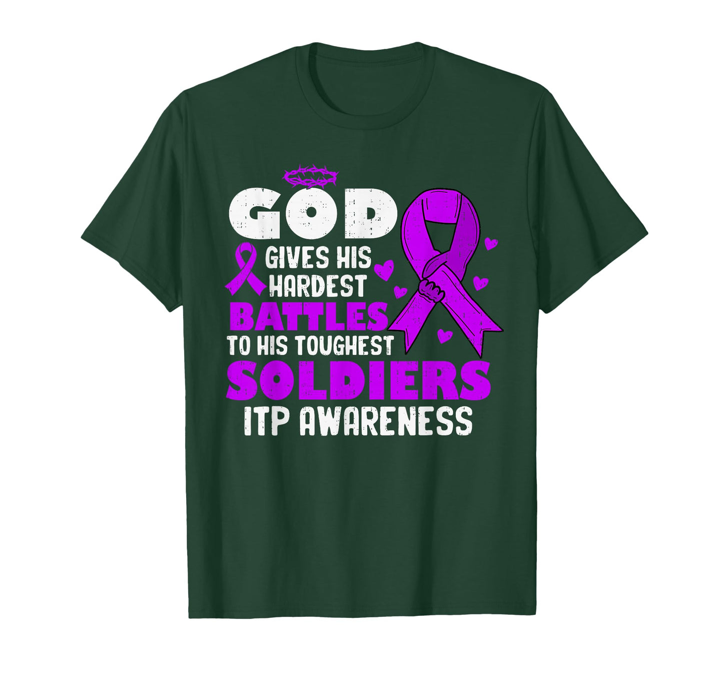 God ITP Awareness Immune Thrombocytopenia Ribbon Purple T-Shirt