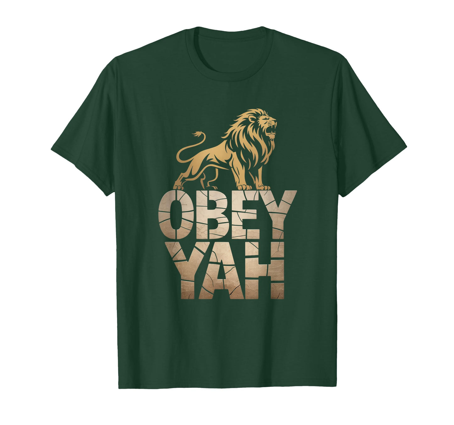 Obey YAH Bold Hebrew Lion Statement T-Shirt