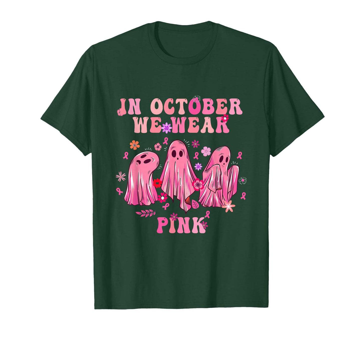 in October, We Wear Pink Fight Breast Cancer Awareness Hope T-Shirt