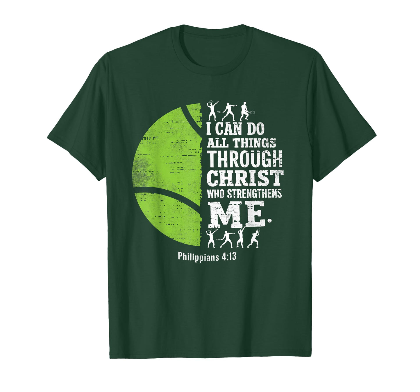 Christian Tennis I Can Do All Things Religious Faith T-Shirt