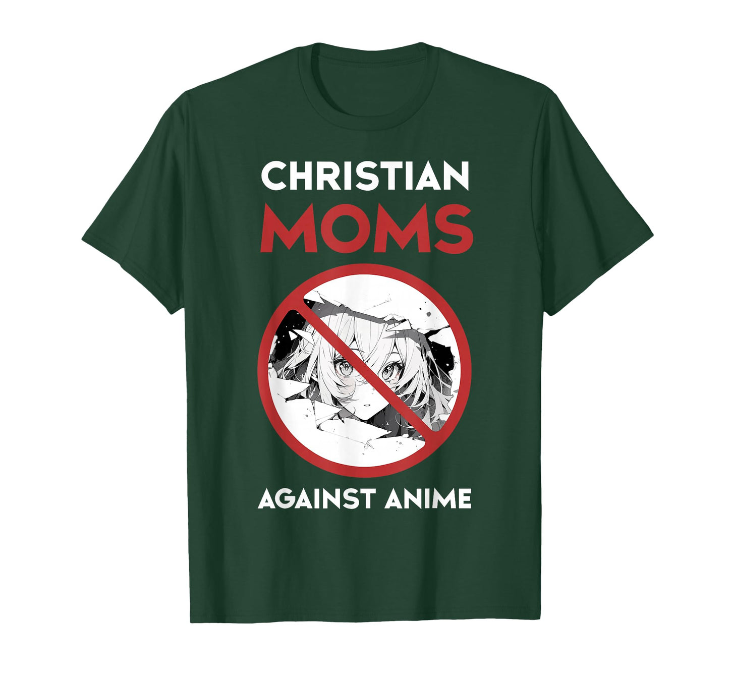 Christian Mom Against Anime Humor Tee Funny Religious T-Shirt