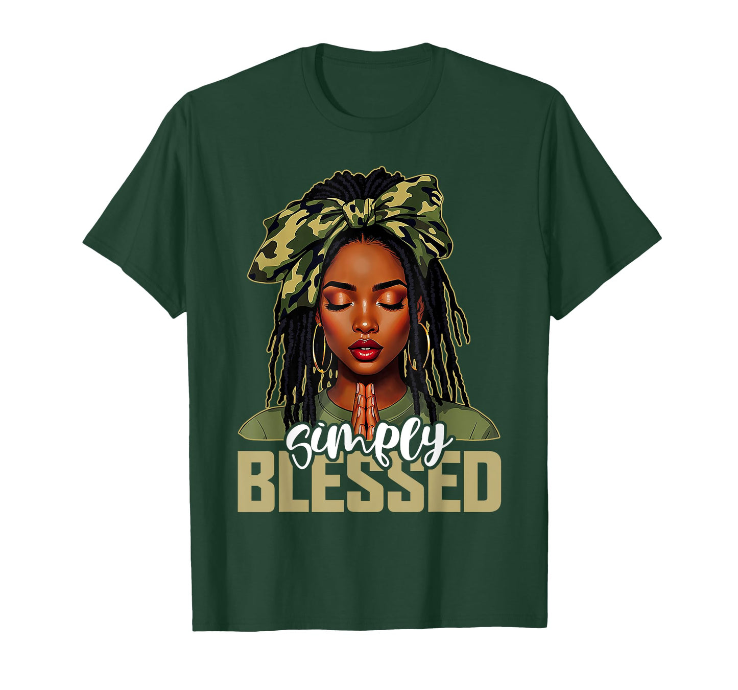 Blessed Black Woman Praying Afro African American Christian T-Shirt