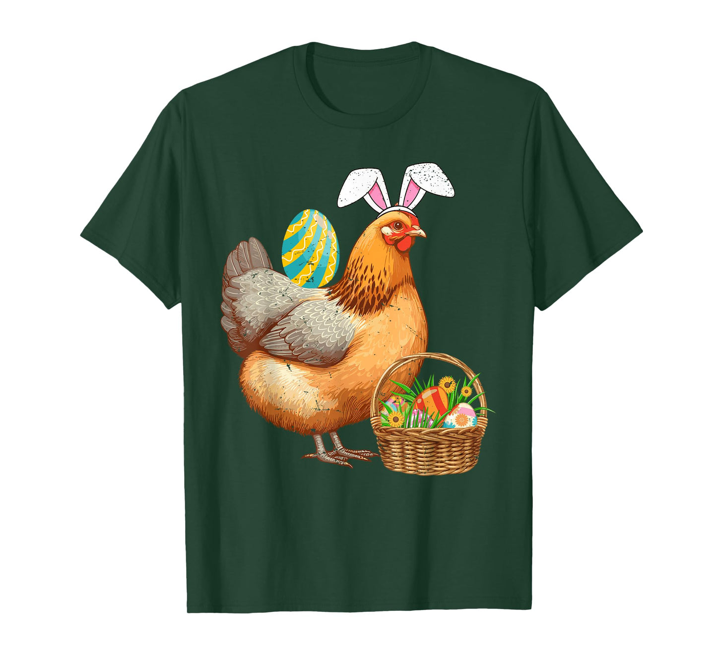 Cute Chicken & Bunny Ears Easter Egg Easter Day Boys Girls T-Shirt