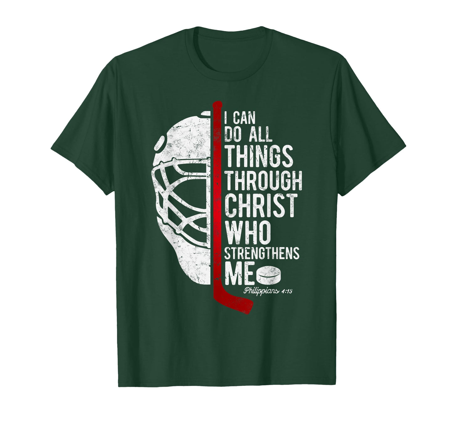 Christian Hockey Bible Verse Philippians Religious Hockey T-Shirt