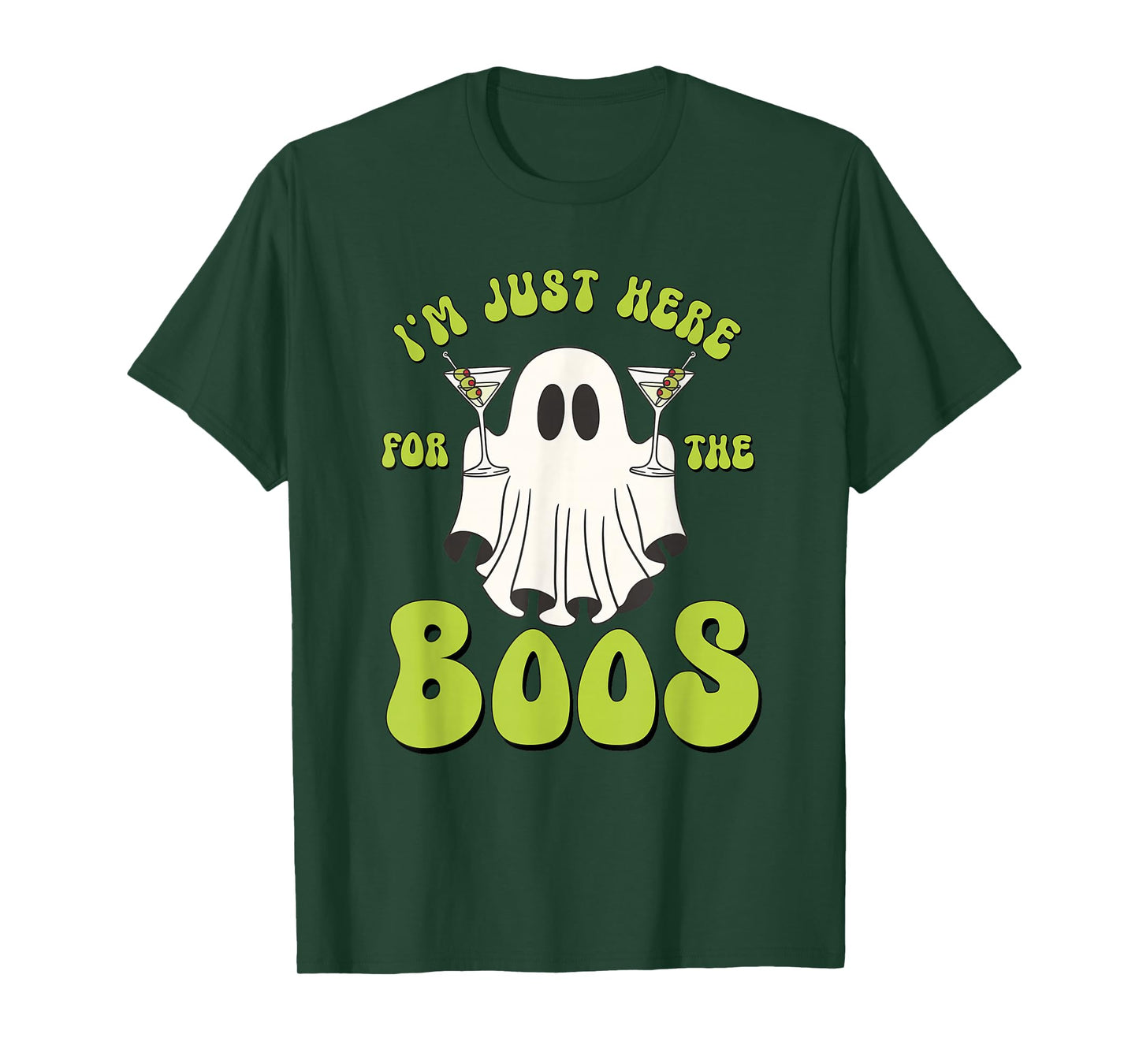 I'm Just Here for The Boos Funny Halloween Ghost Martini T-Shirt